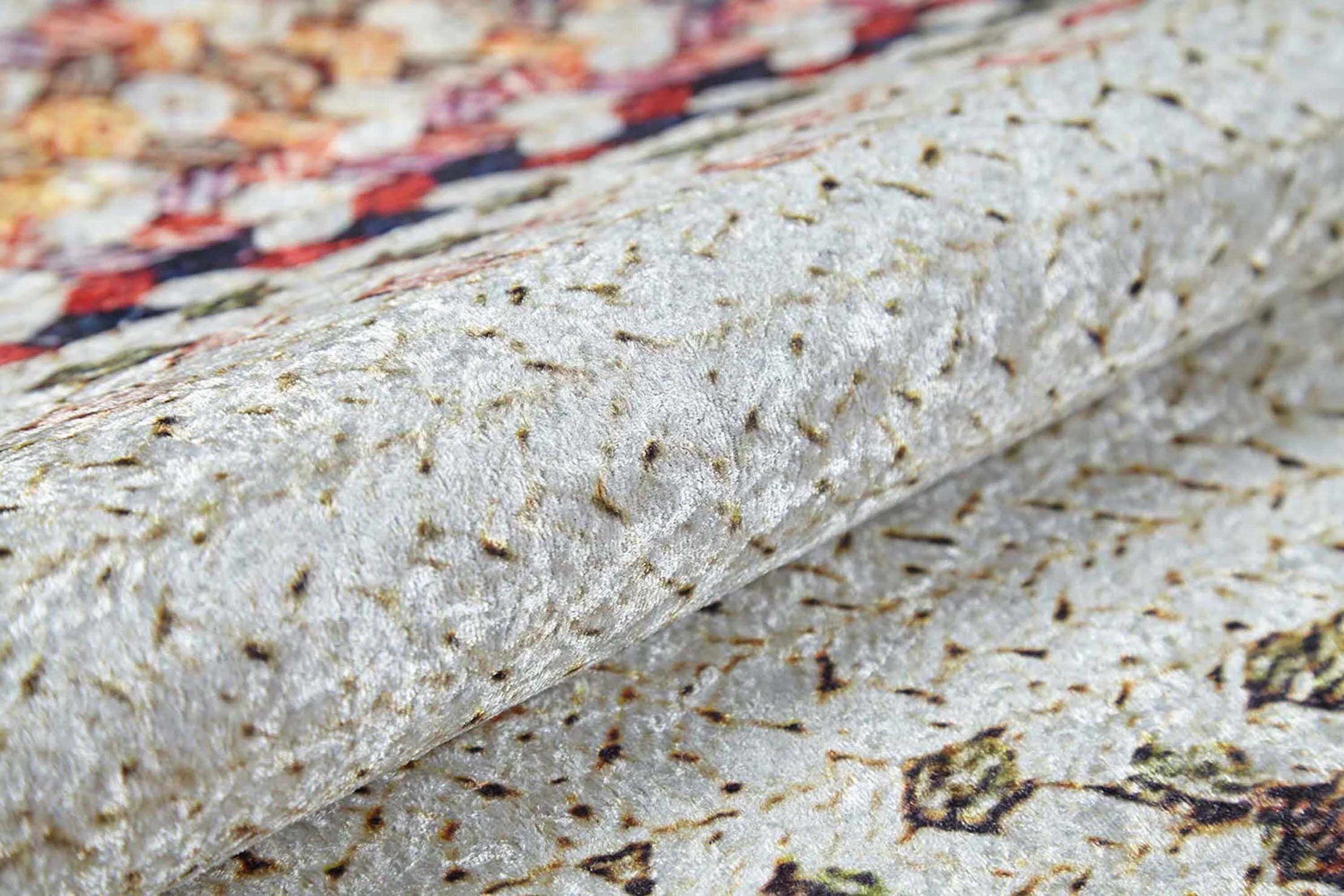 Beyaz Renkli Çizgili Düz Dokuma Halı-Pera Halı