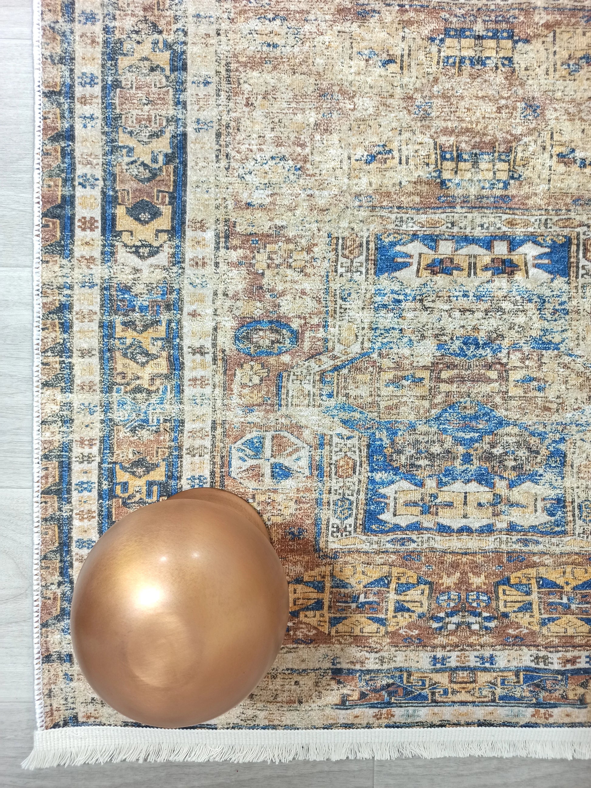 Bohem Mavi Bej Otantik Halı-Pera Halı