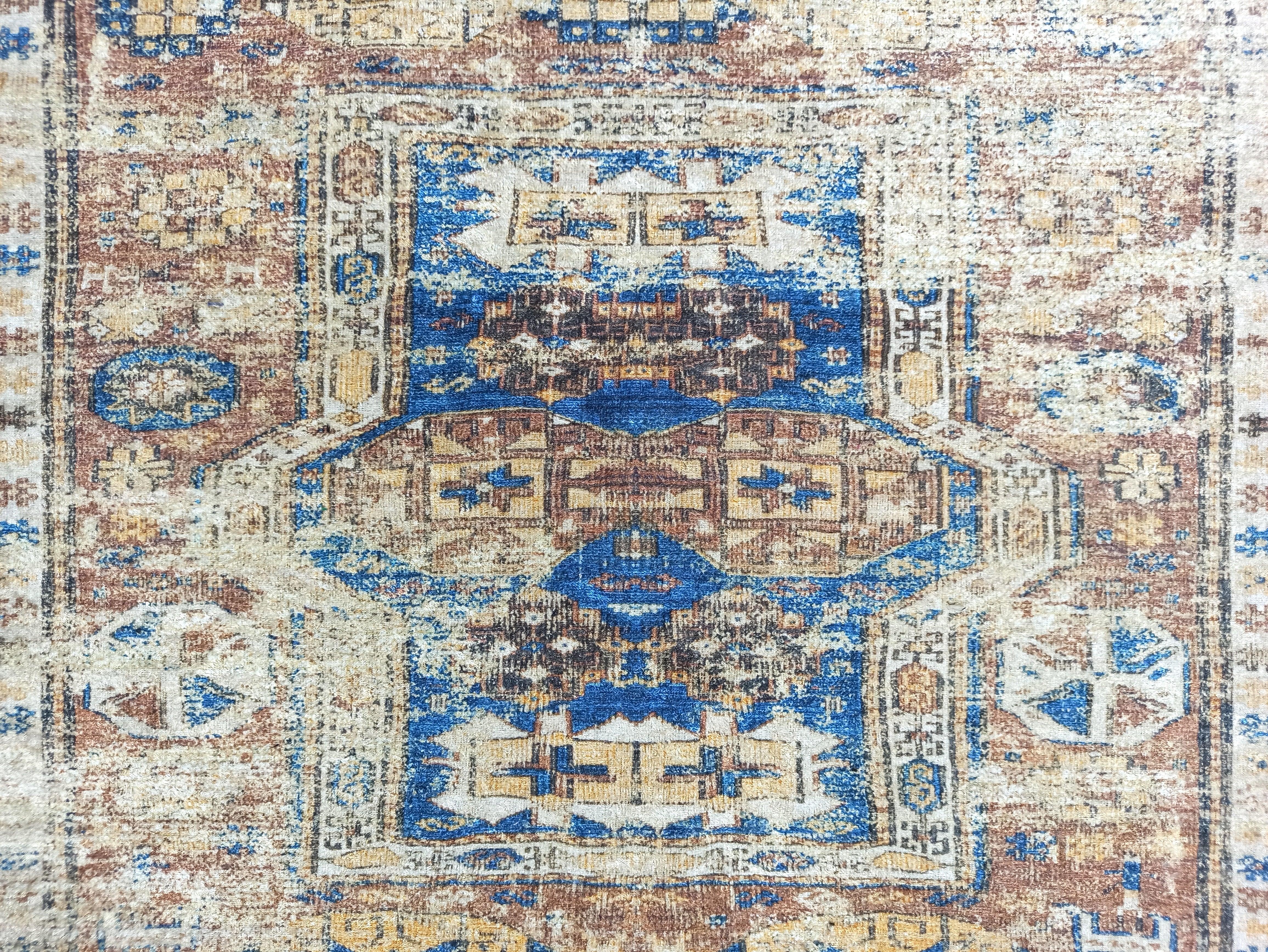 Bohem Mavi Bej Otantik Halı-Pera Halı