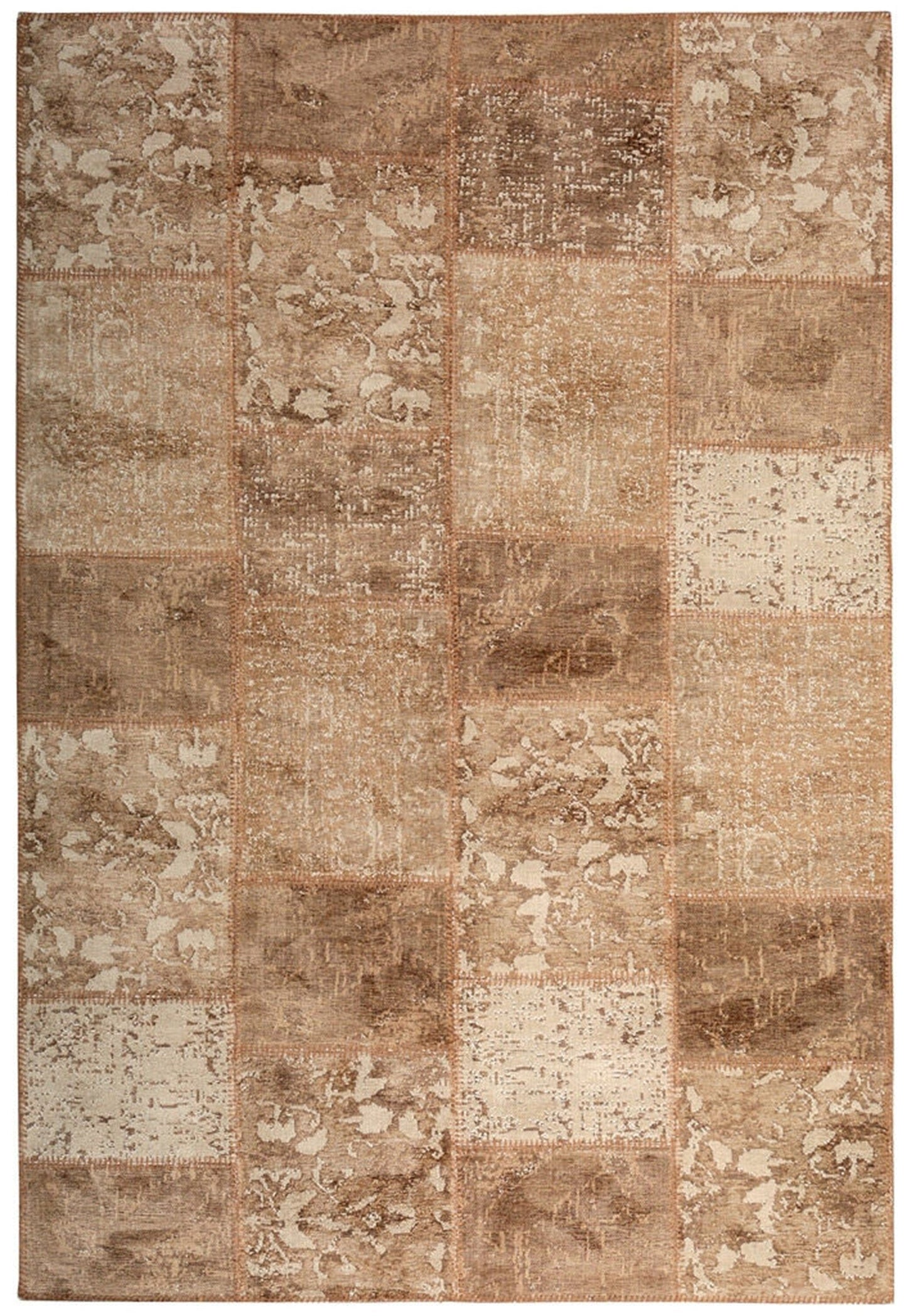 Eskitme Patchwork Açık Kahverengi Halı - Pera Halı