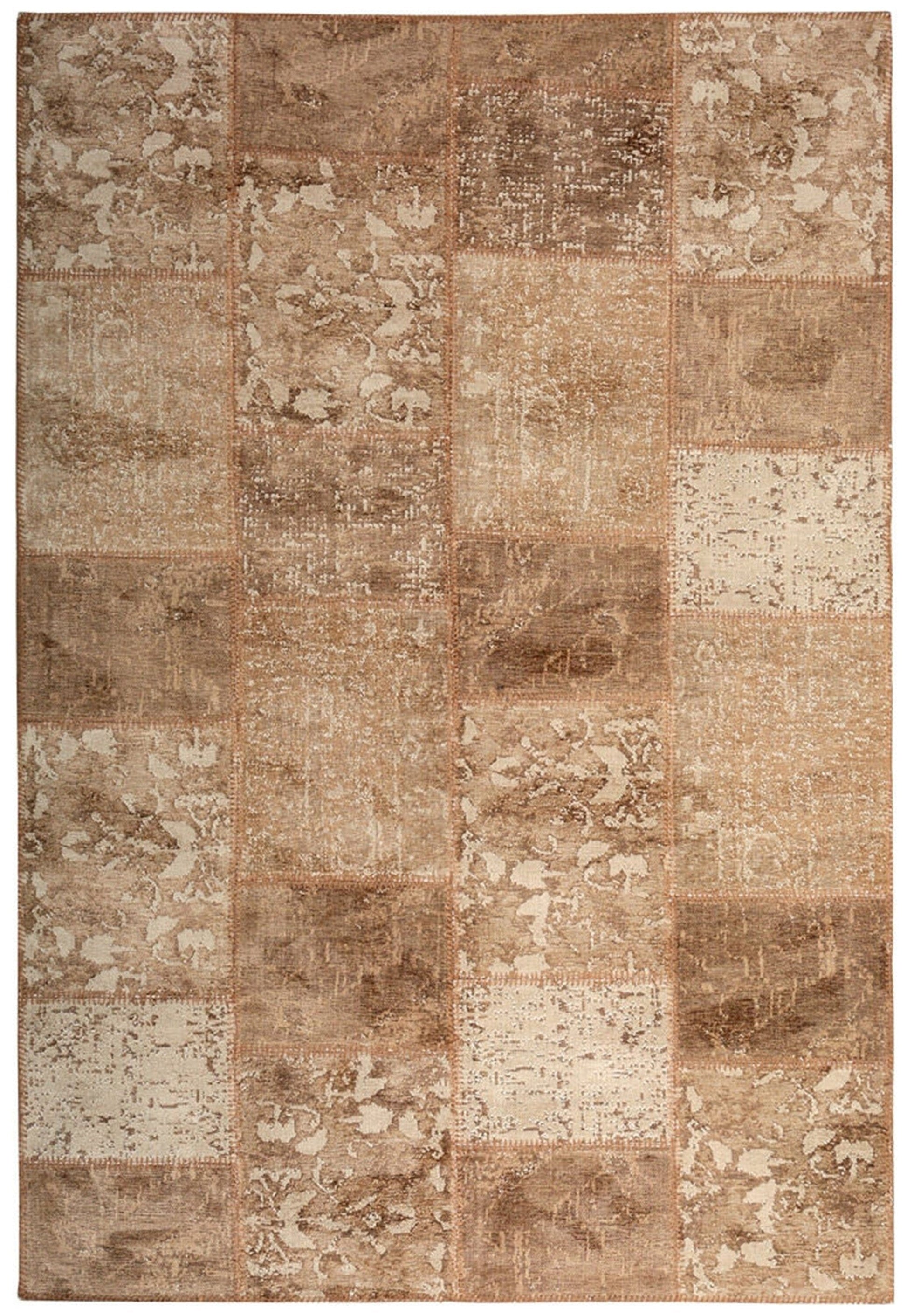 Eskitme Patchwork Açık Kahverengi Halı - Pera Halı