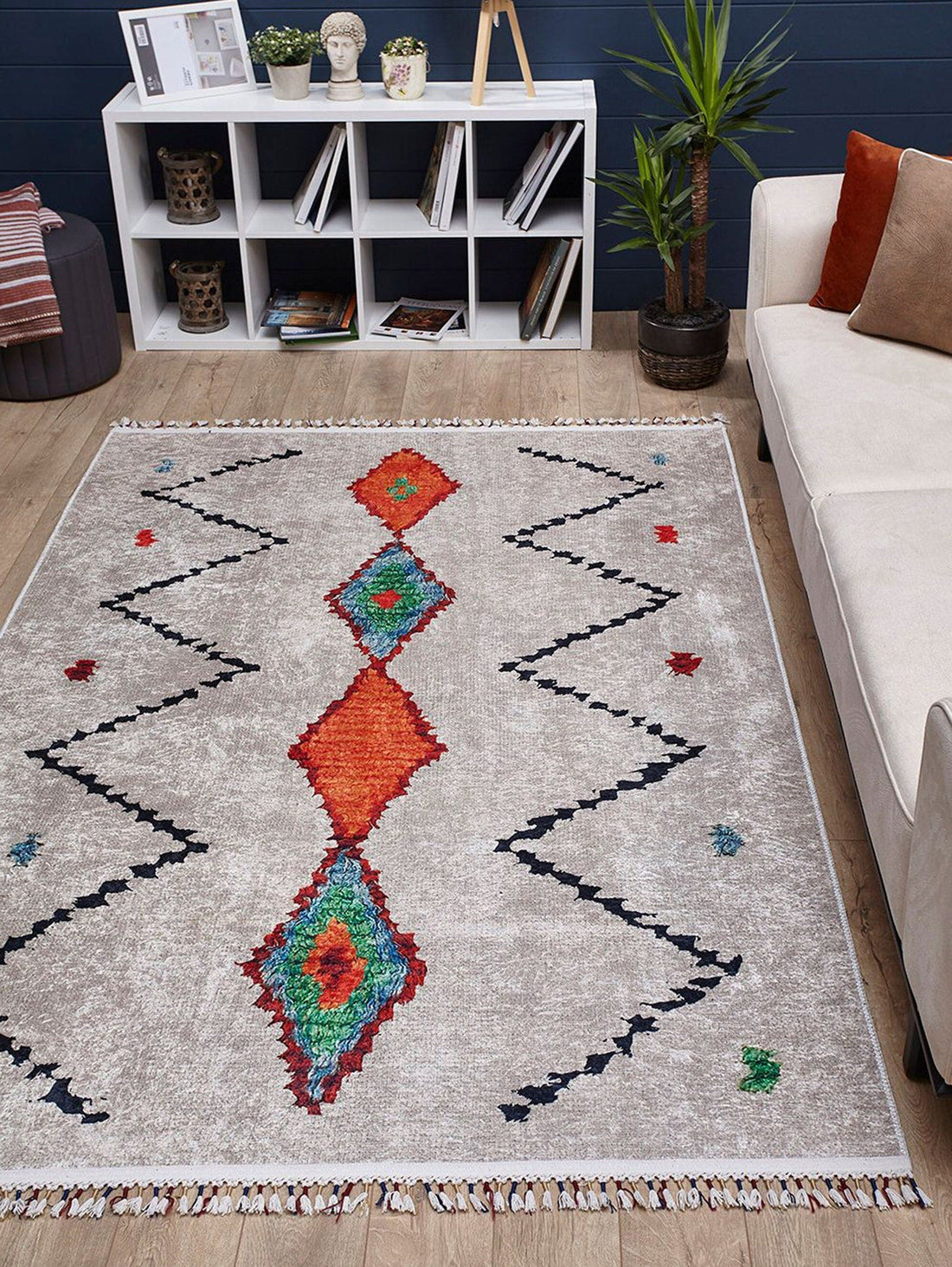 Fas Tarzı Beyaz Kilim Halı - Pera Halı