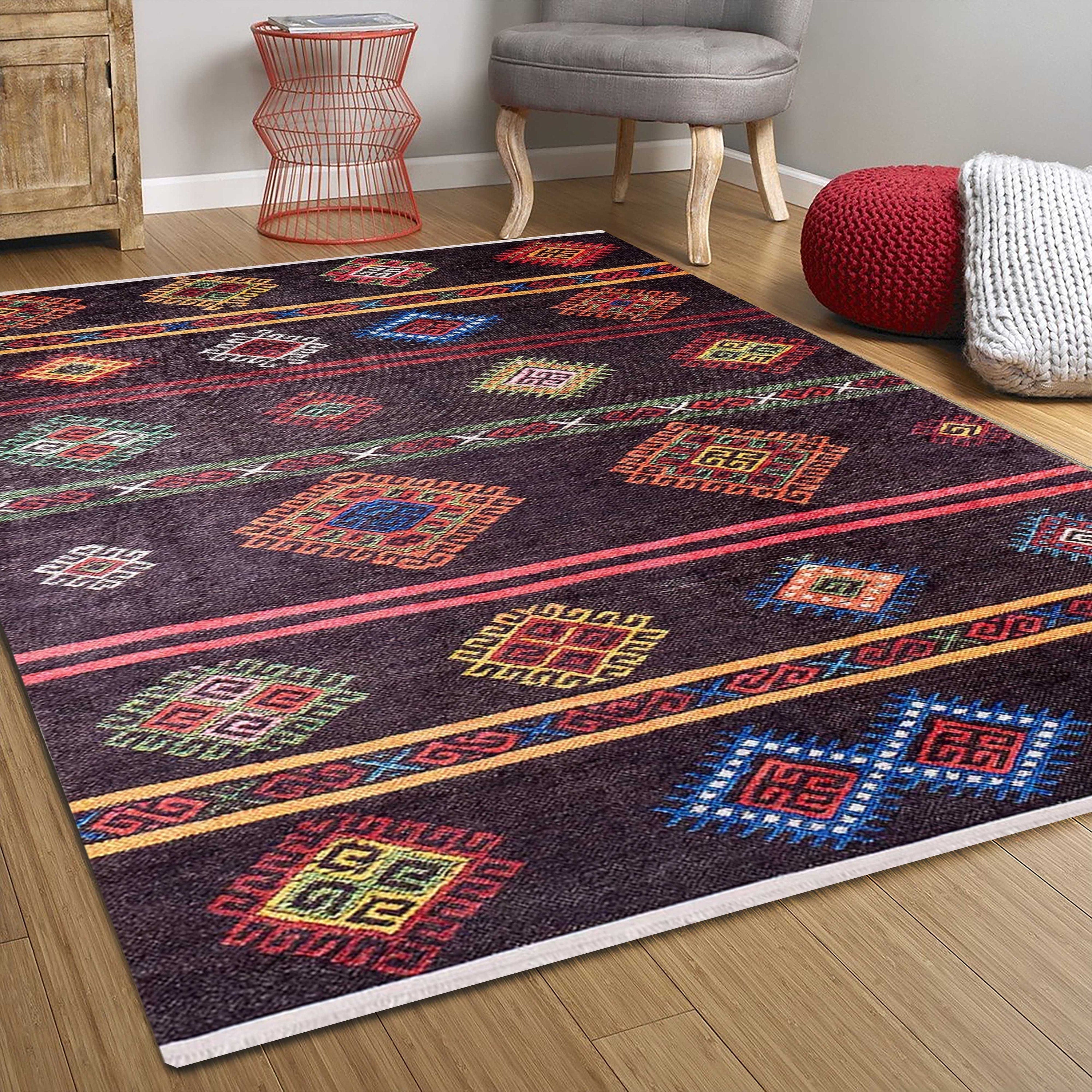 Uşak Koyu Kahverengi Kilim Halısı - Pera Halı