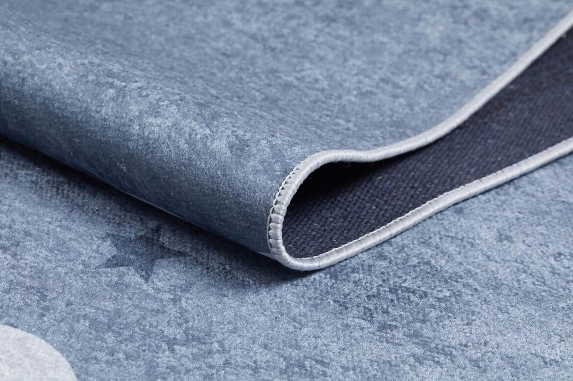 Bulut ve Yıldız Desenli Gri Çocuk Halısı-Pera Halı