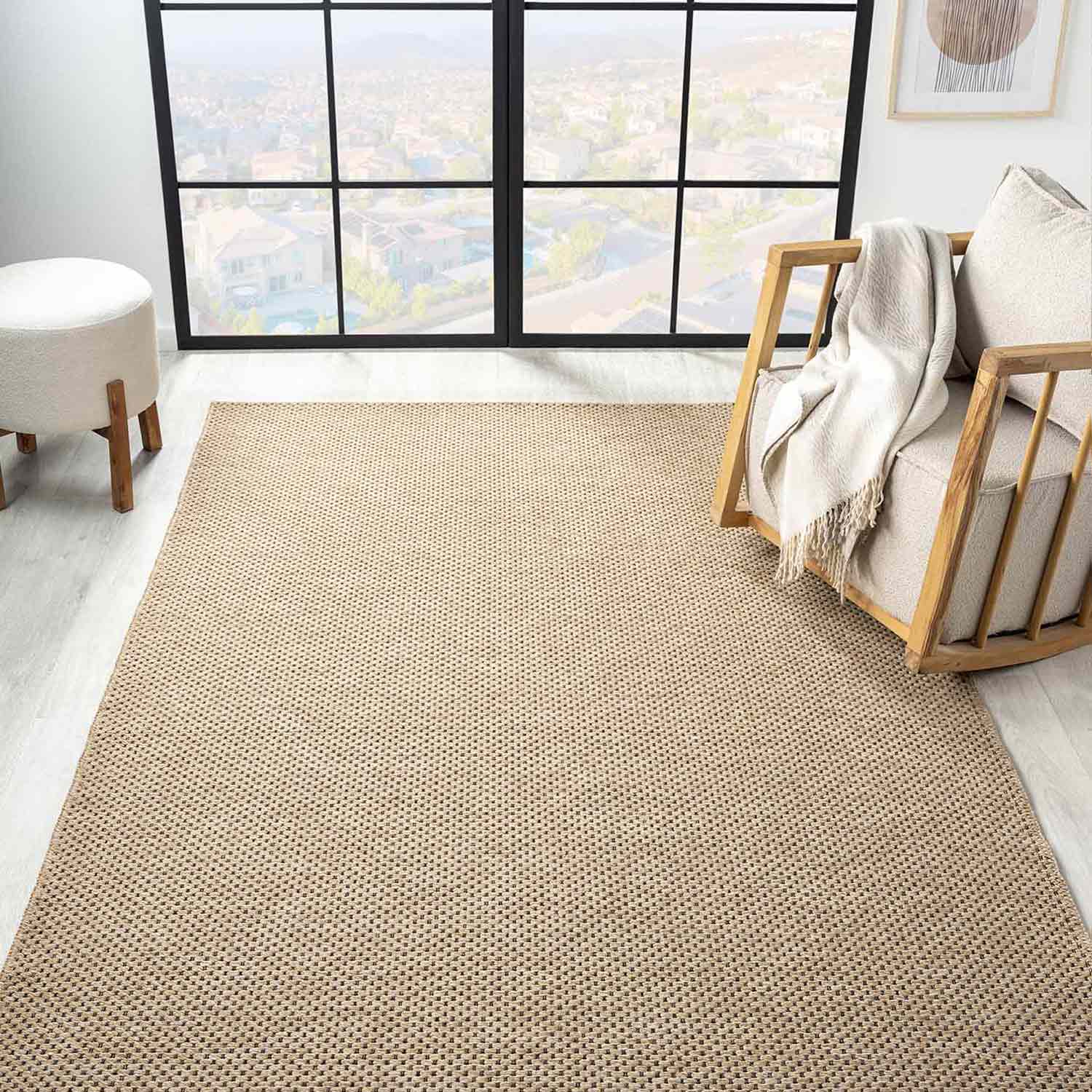 Kahve Bej Siyah Melanj Noktalı Modern Halı