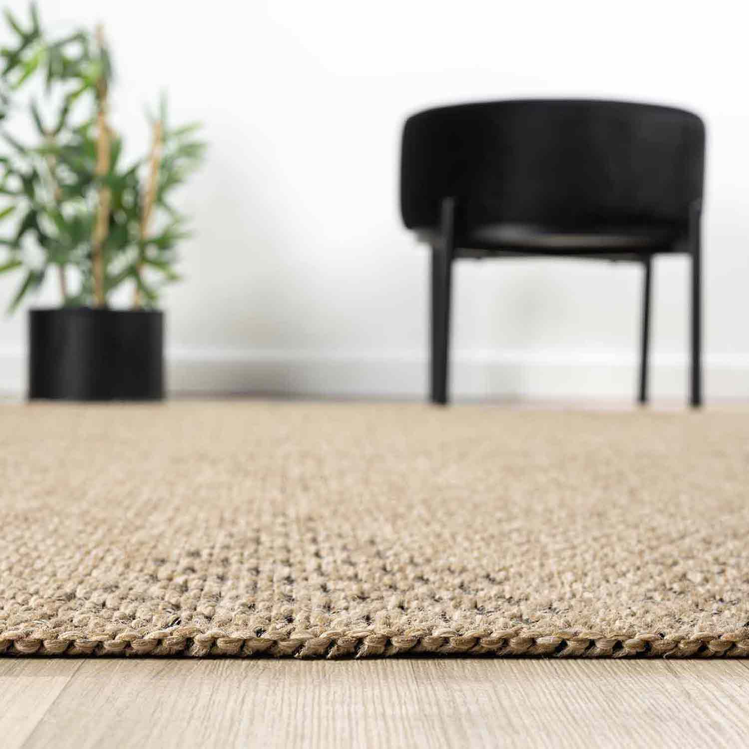 Kahve Bej Siyah Melanj Baklava Desenli Modern Halı