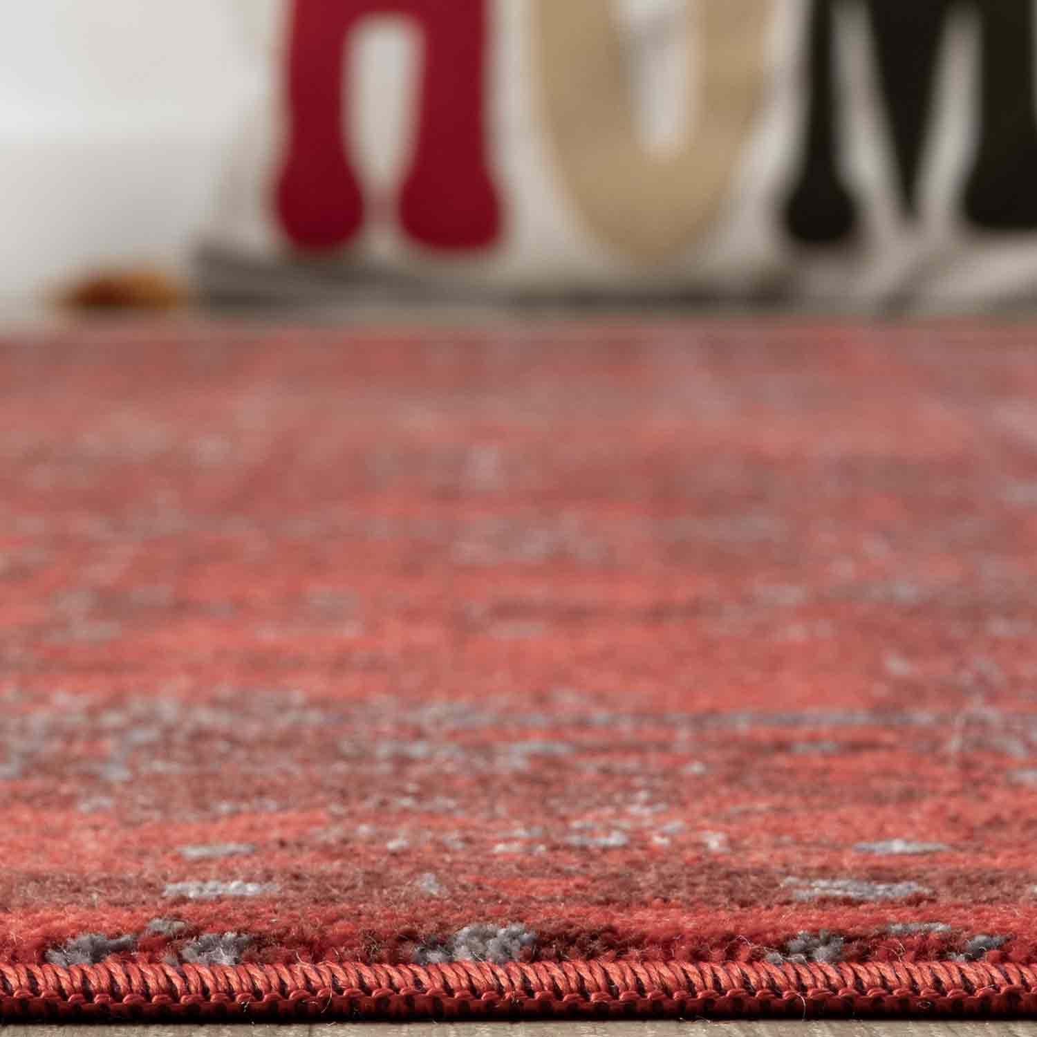 Canlı Bordo Kırmızı Otantik Ağaç Motifli Vintage Halı