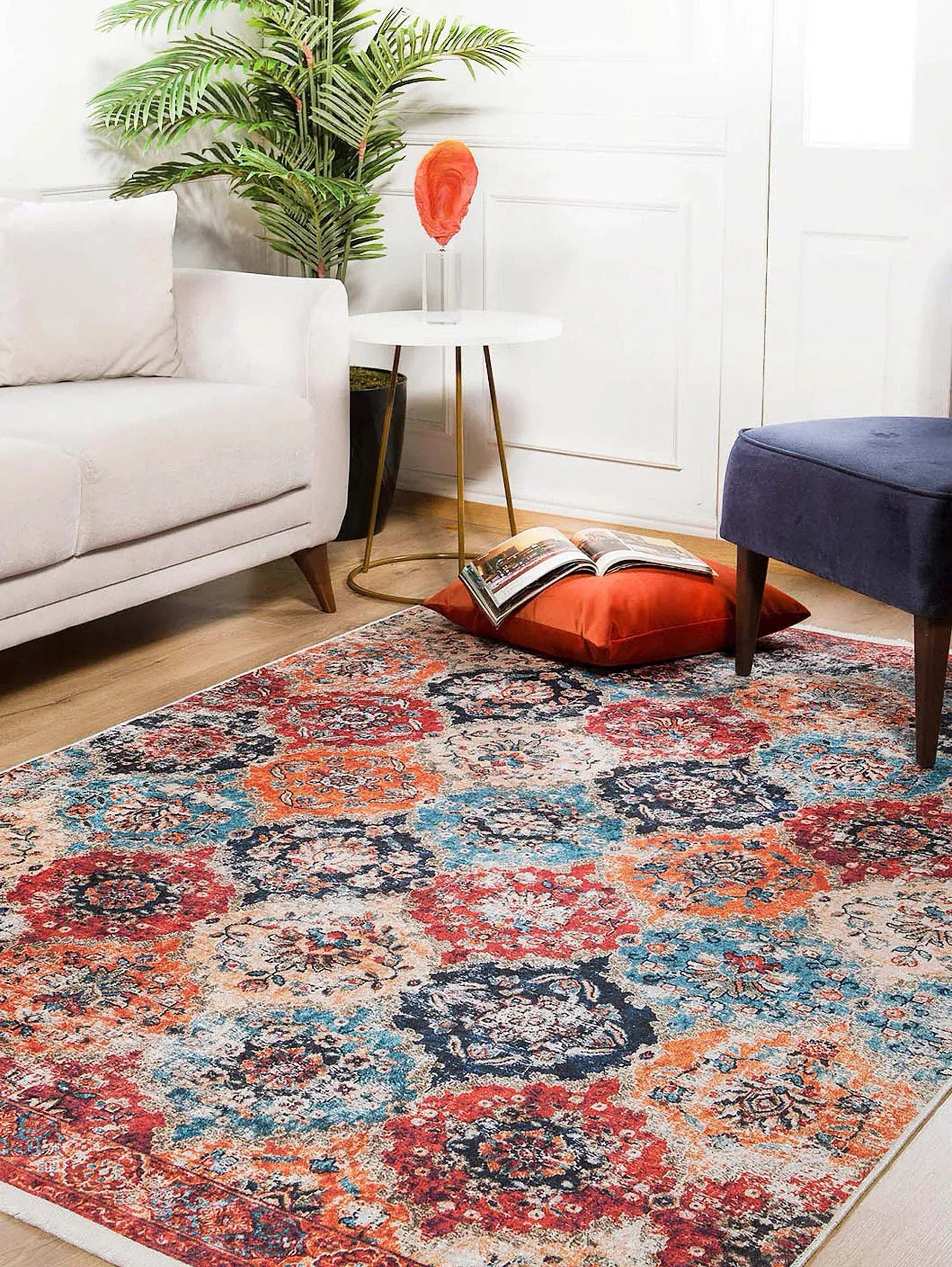 Çok Renkli Klasik Desenli Halı-Pera Halı