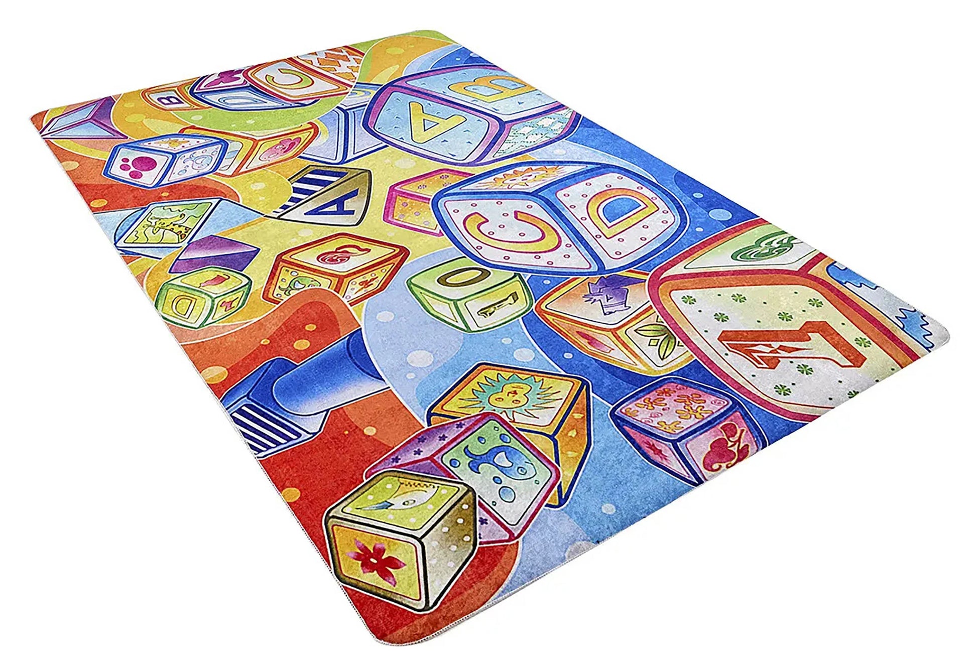 Çok Renkli Küp Desenli Eğitici Çocuk Halısı-Pera Halı