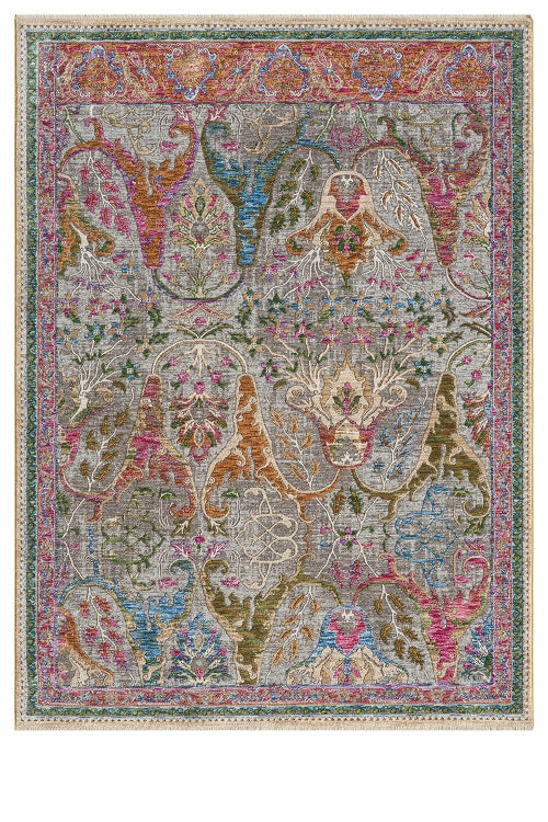 Çok Renkli Oryantal Klasik Eskitme Halı-Pera Halı