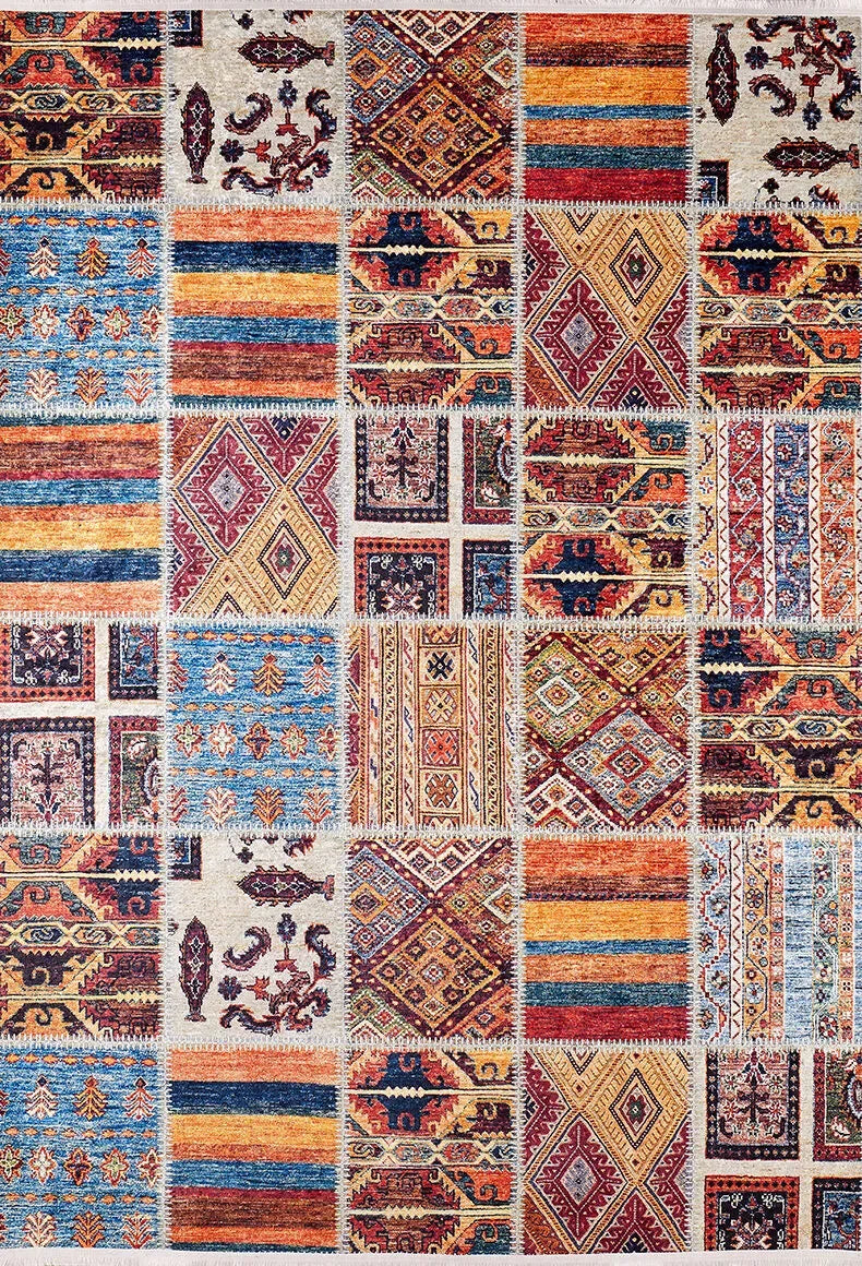 Çok Renkli Otantik Kilim Patchwork Halı-Pera Halı
