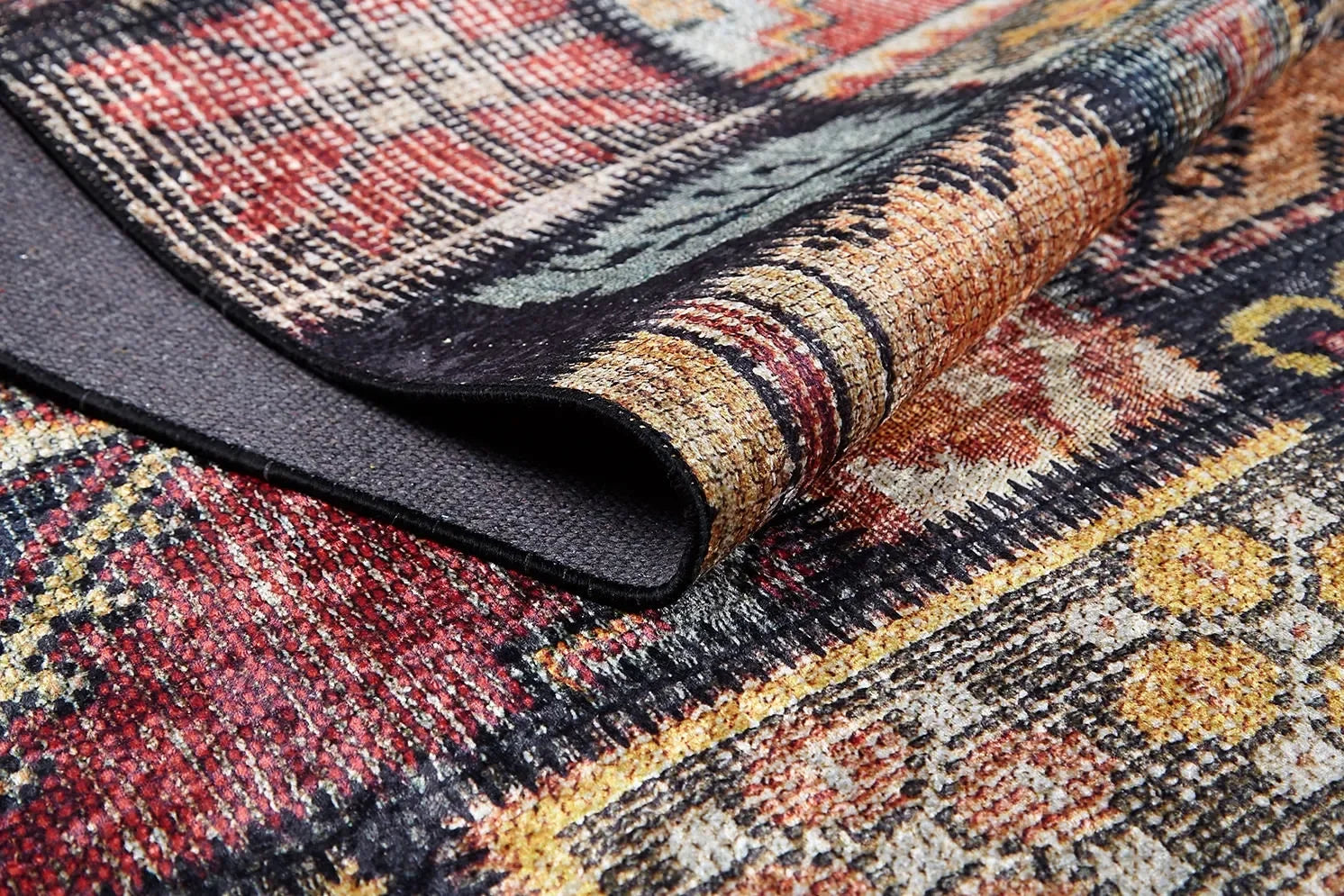 Çok Renkli Otantik Rustik Kilim Patchwork Halı-Pera Halı