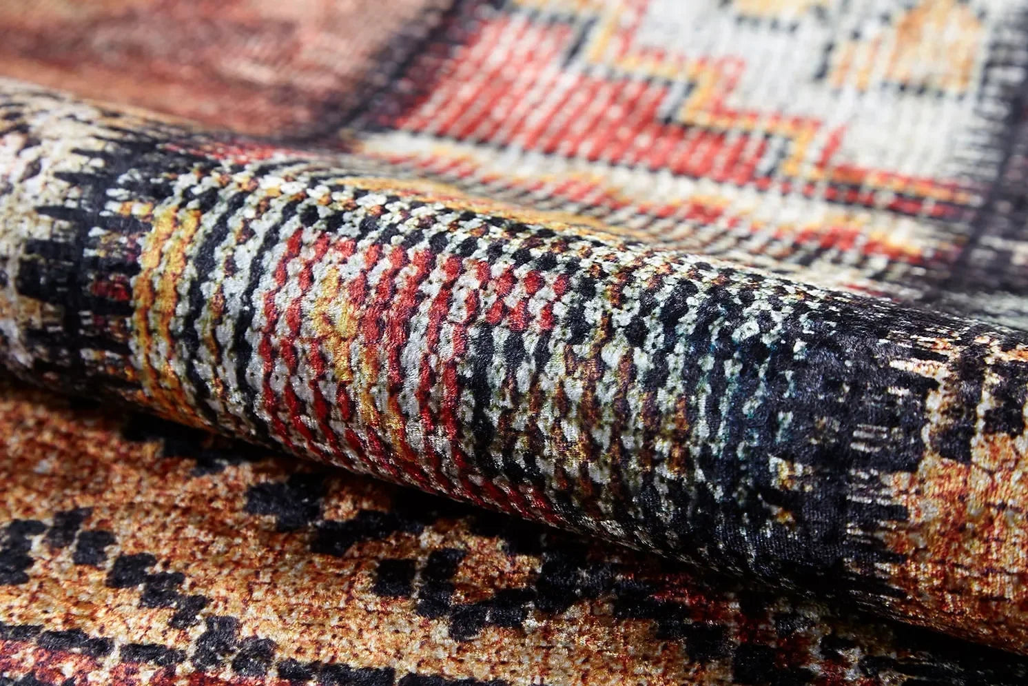 Çok Renkli Otantik Rustik Kilim Patchwork Halı-Pera Halı