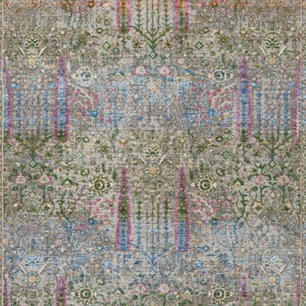 Çok Renkli Simetrik Klasik Eskitme Halı-Pera Halı