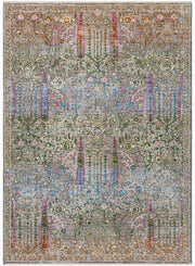 Çok Renkli Simetrik Klasik Eskitme Halı-Pera Halı