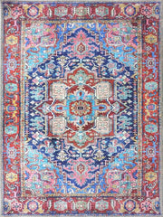 Grauer Vintage-Teppich mit geometrischem Muster