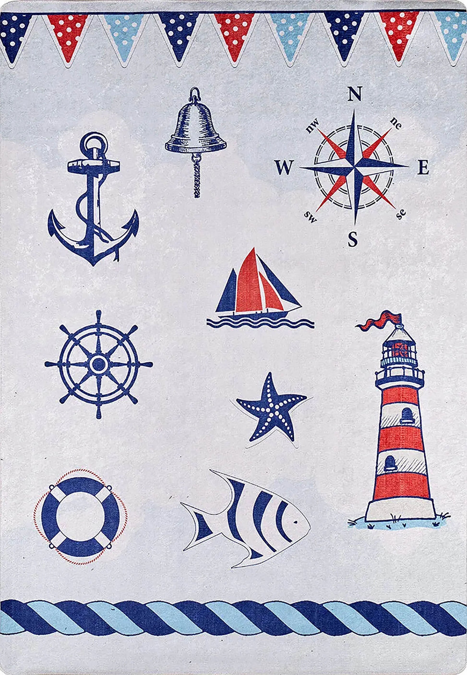 Denizci Temalı Çocuk Halısı-Pera Halı
