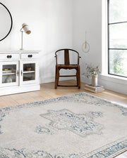 Doğal Eskitme Gri Geometrik Halı-Pera Halı