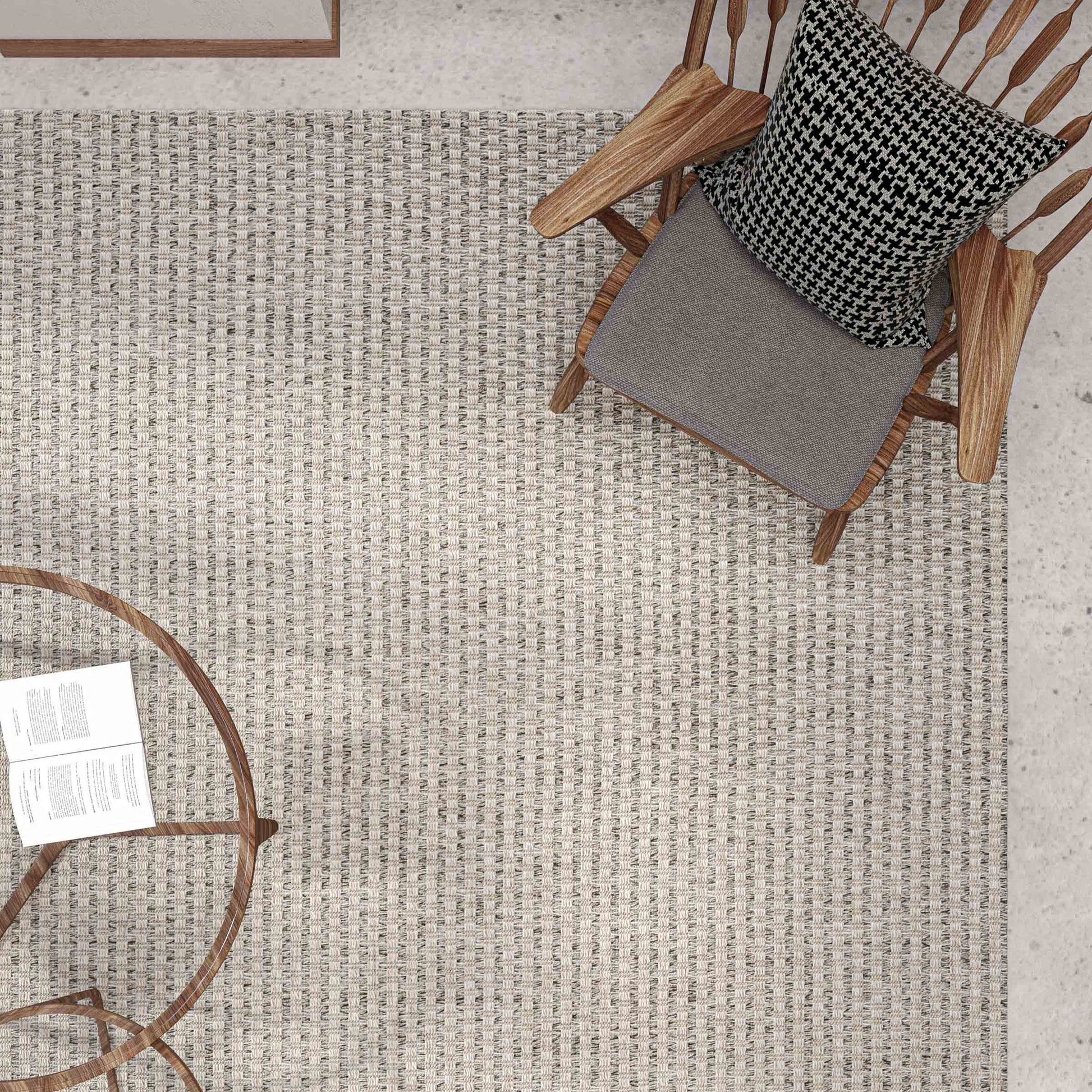 Düz Açık Gri Hasır Dokulu Modern Halı-Pera Halı