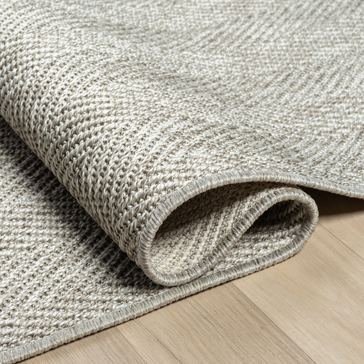 Düz Açık Gri Kılçık Desenli Modern Halı-Pera Halı