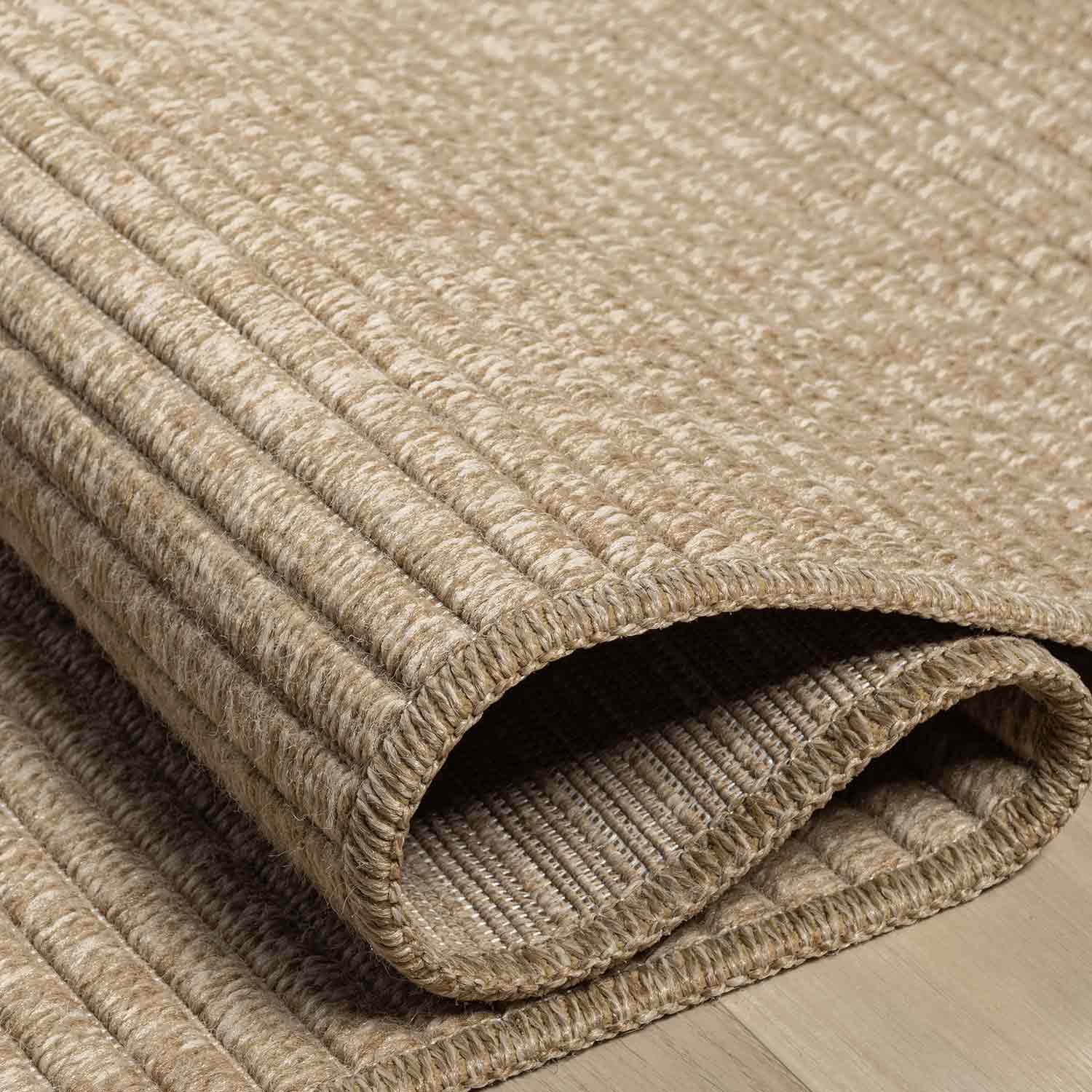Düz Bej Kahve Tonlarında Hasır Dokulu Halı-Pera Halı