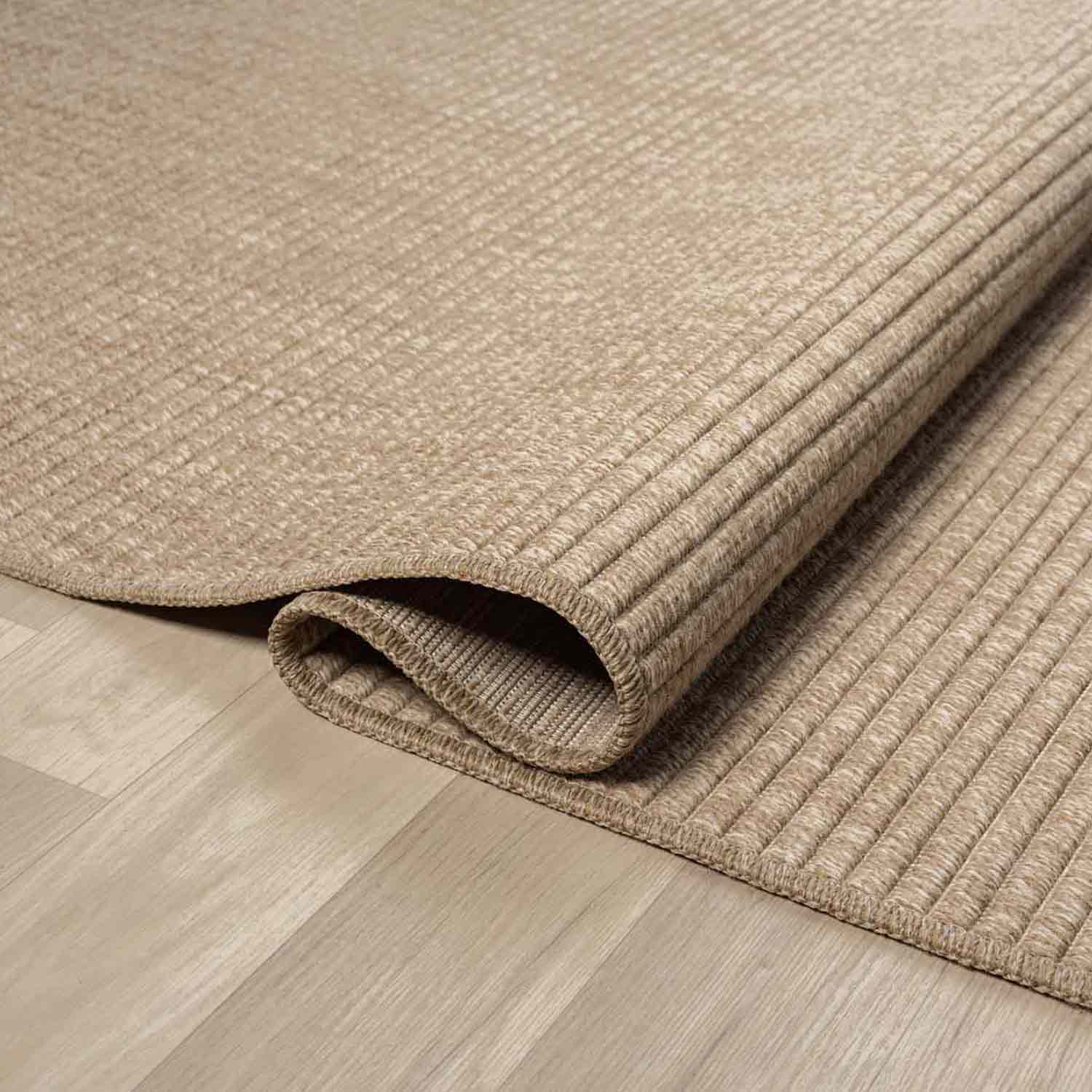 Düz Bej Kahve Tonlarında Hasır Dokulu Halı-Pera Halı