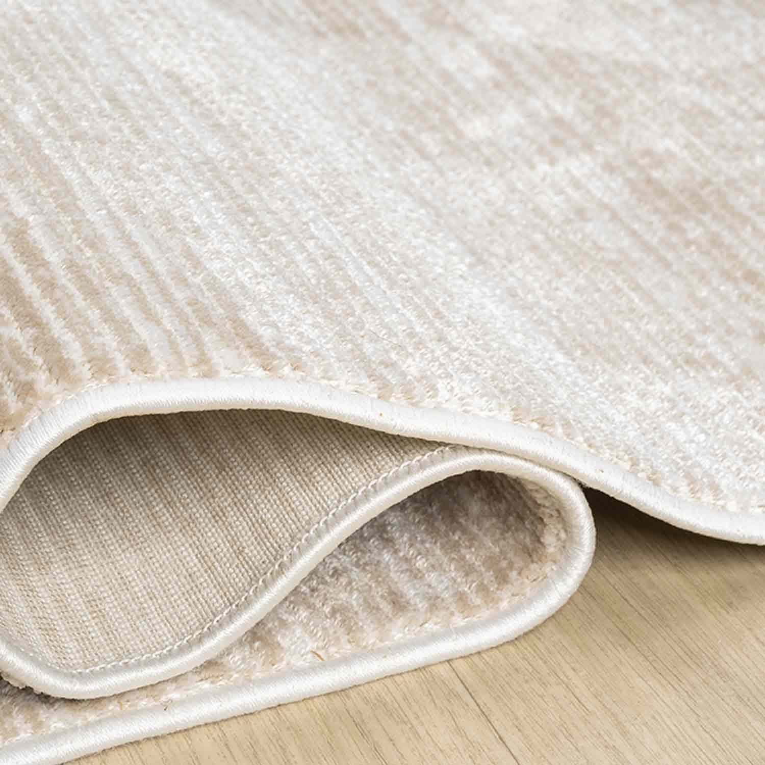 Düz Bej Kahve Yatay Çizgili Modern Halı-Pera Halı