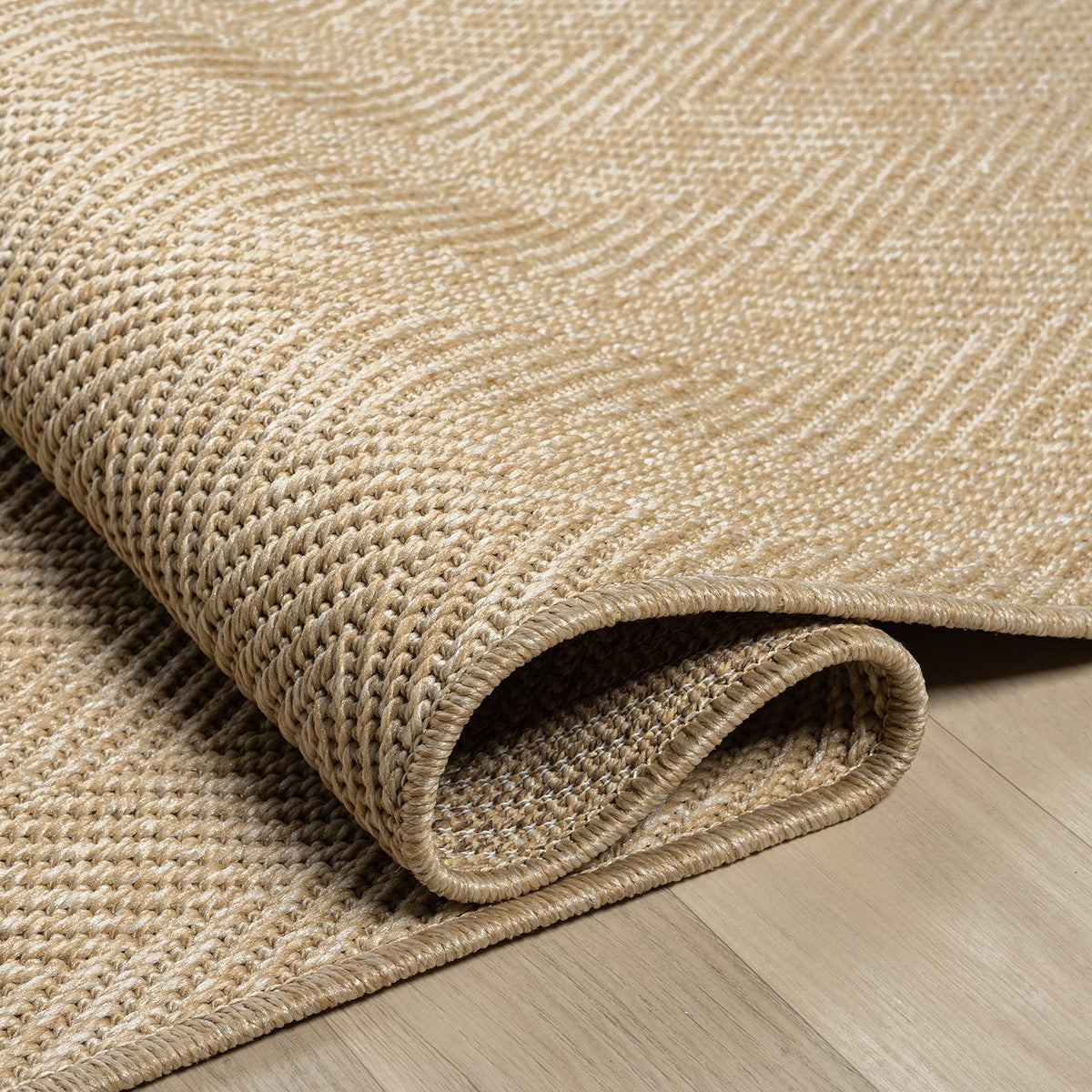 Düz Bej Kılçık Desenli Modern Halı-Pera Halı