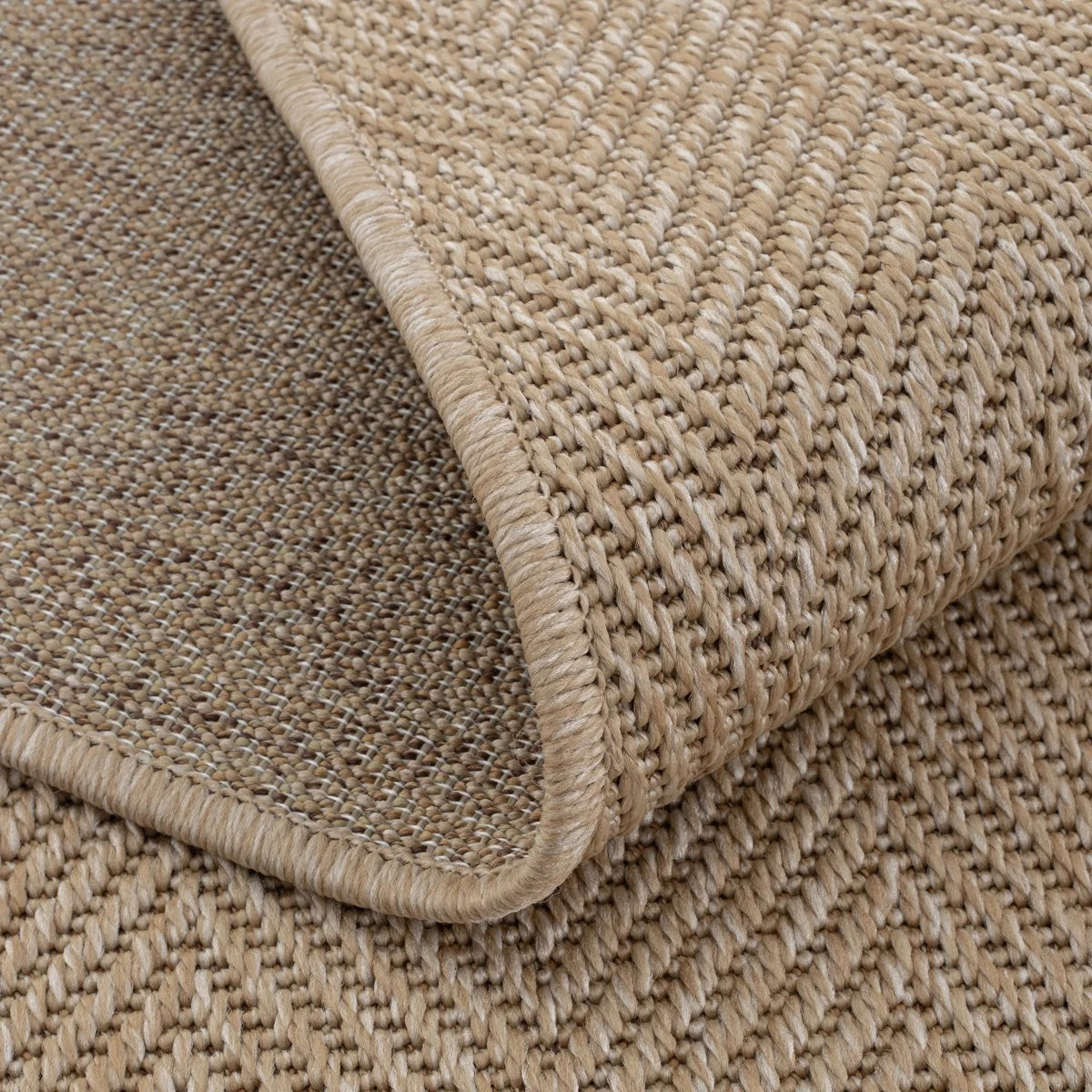 Düz Bej Kılçık Desenli Modern Halı-Pera Halı