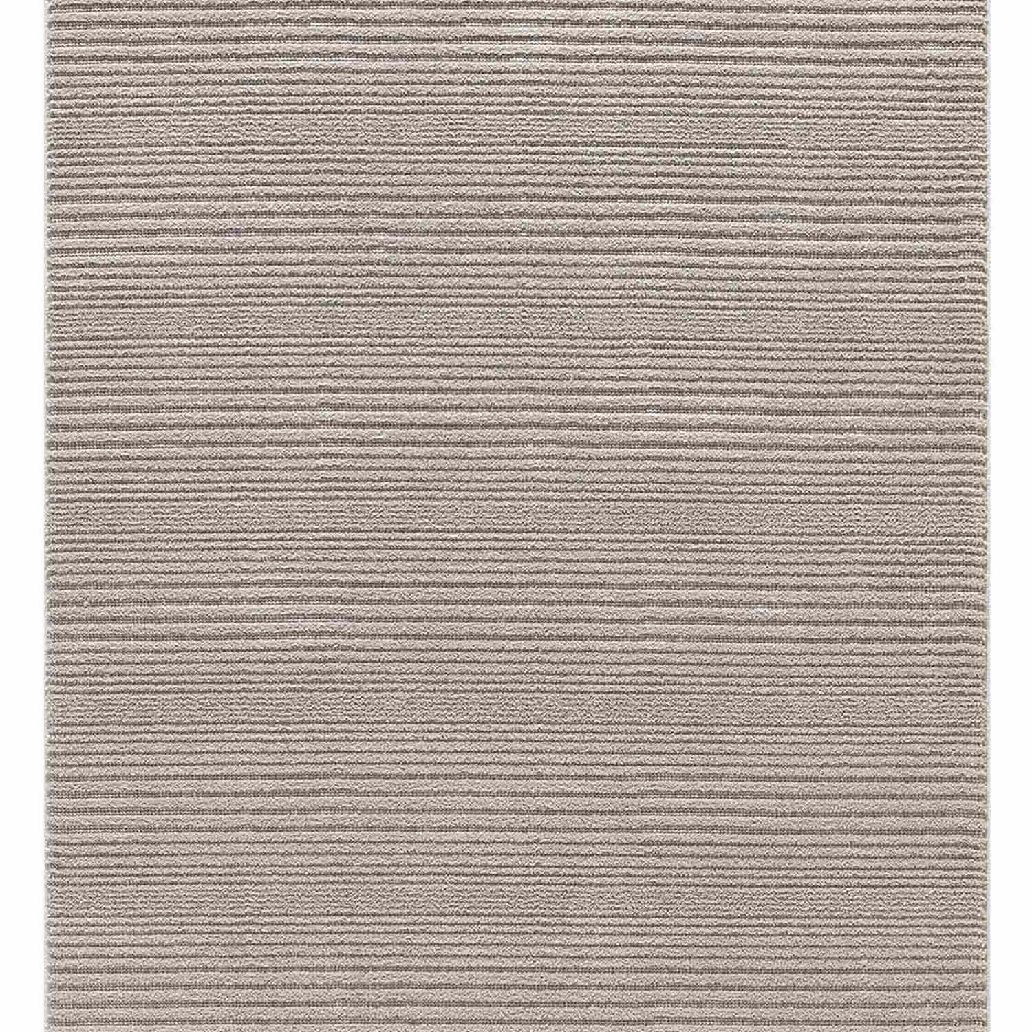 Düz Bej Yatay Çizgili Modern Halı-Pera Halı