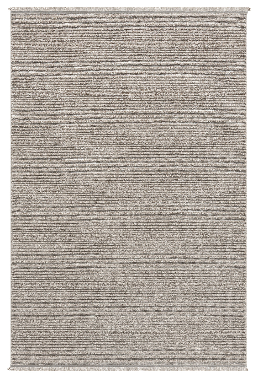 Düz Bej Yatay Çizgili Modern Halı-Pera Halı