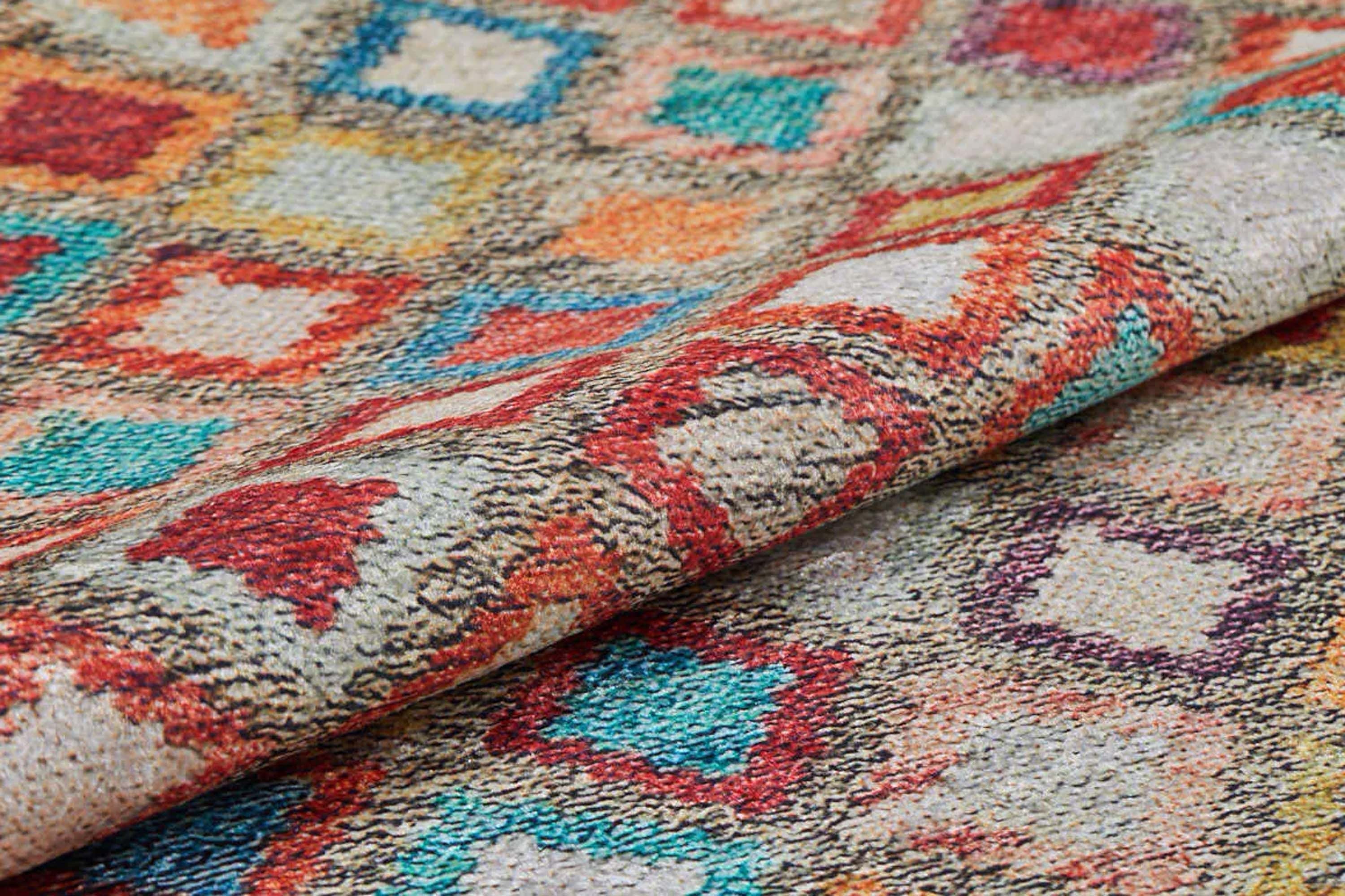 Renkli Kare Desenli Anadolu Kilim Halı - Pera Halı
