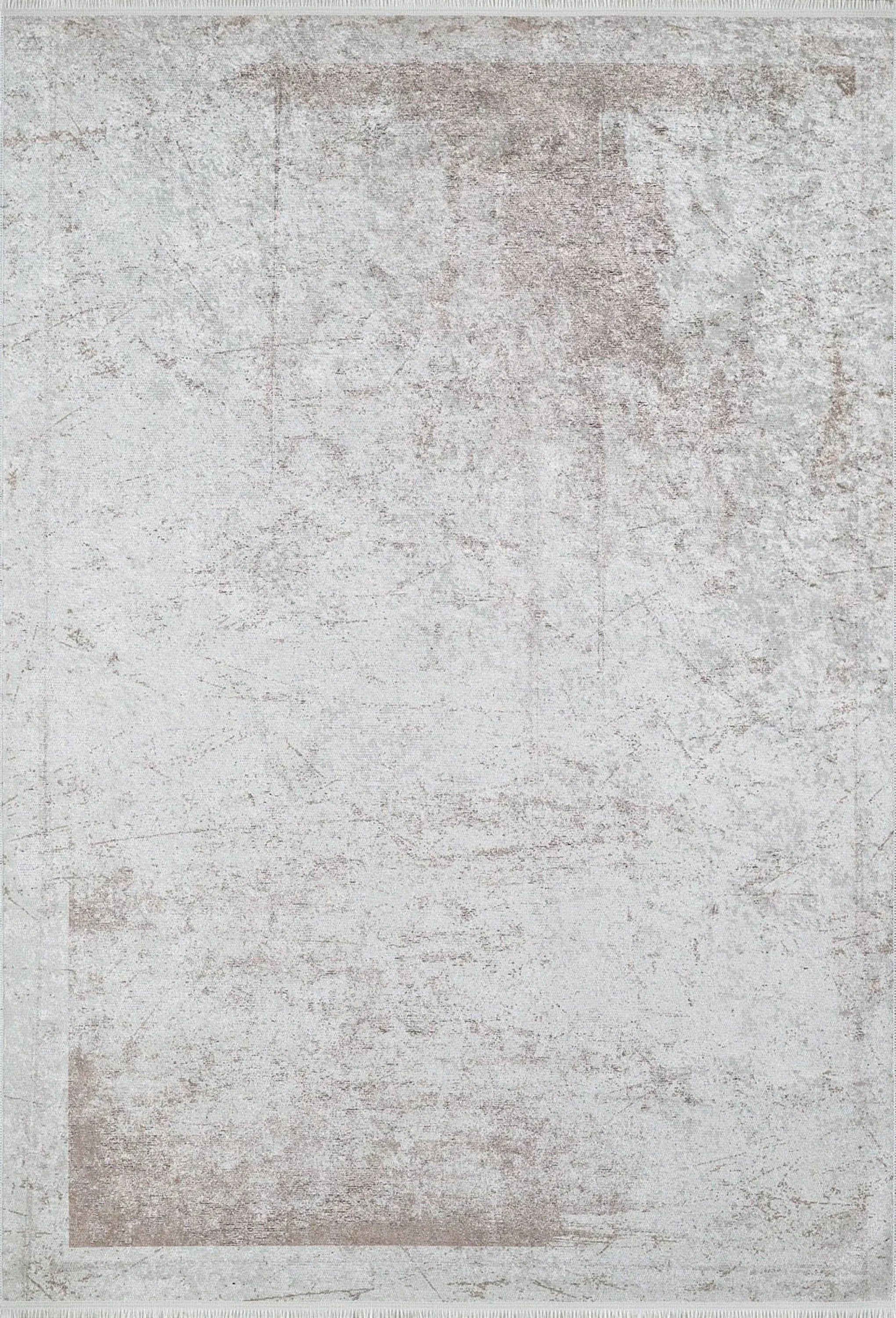 Eskitme Bej Kahverengi Abstract Desenli Halı-Pera Halı