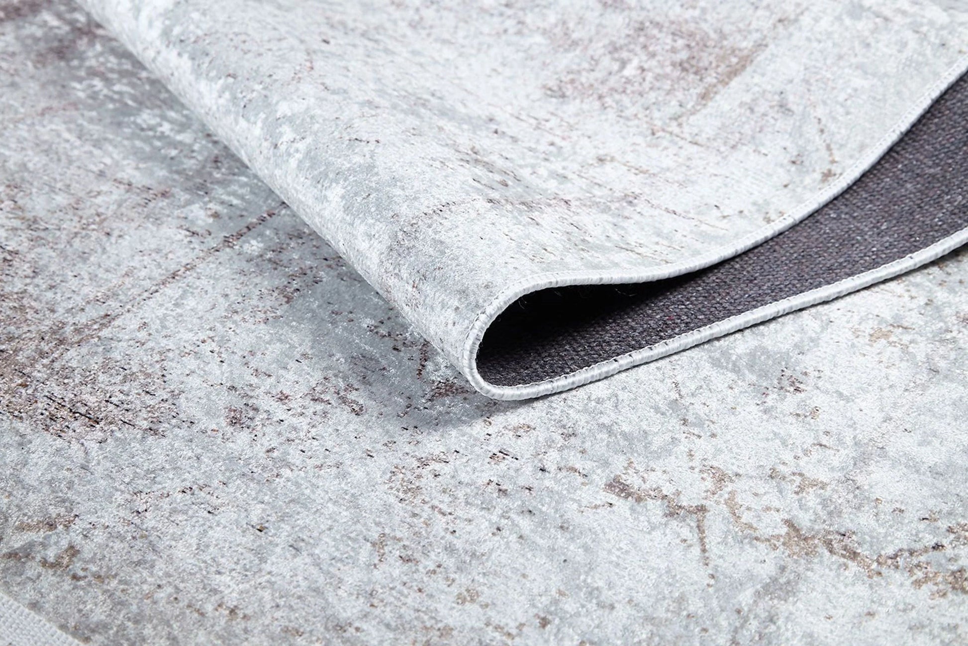 Eskitme Bej Kahverengi Abstract Desenli Halı-Pera Halı