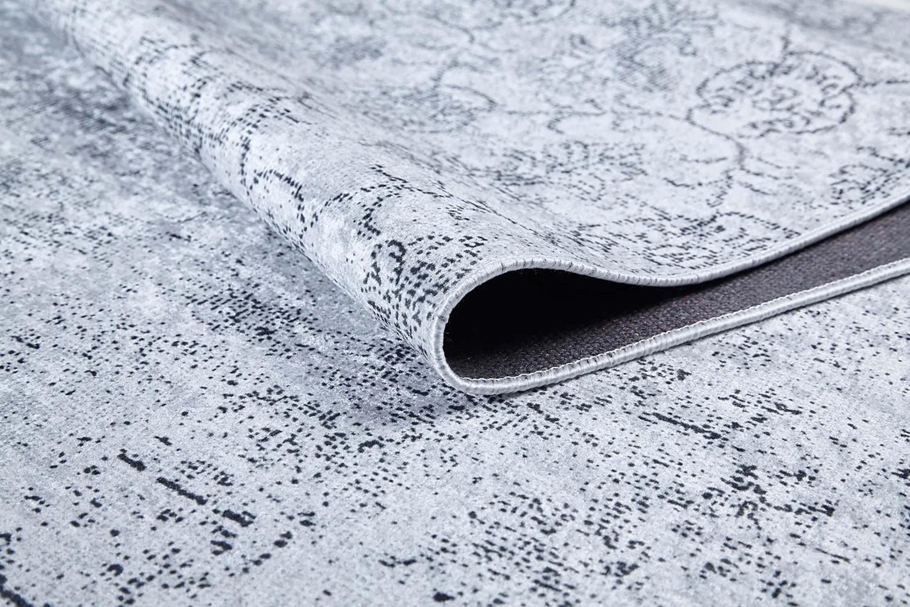 Eskitme Gri Desenli Halı-Pera Halı