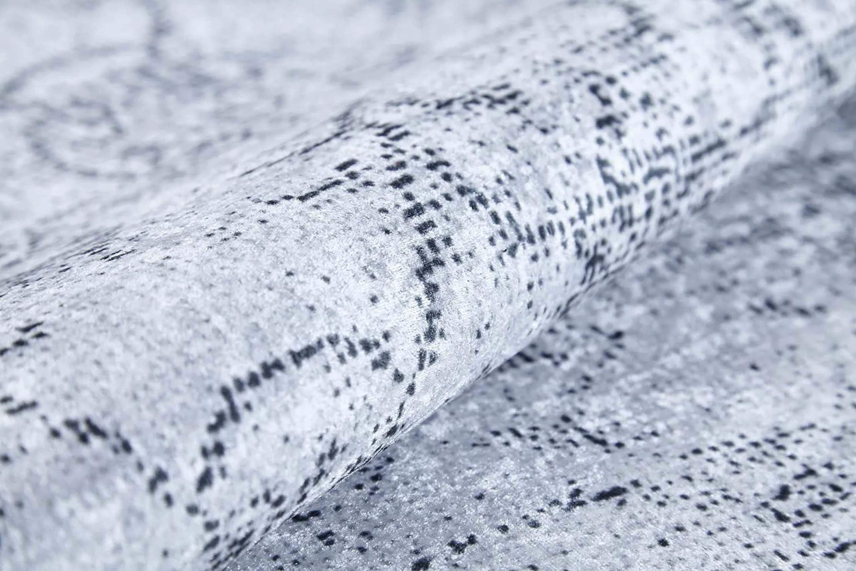 Eskitme Gri Desenli Halı-Pera Halı