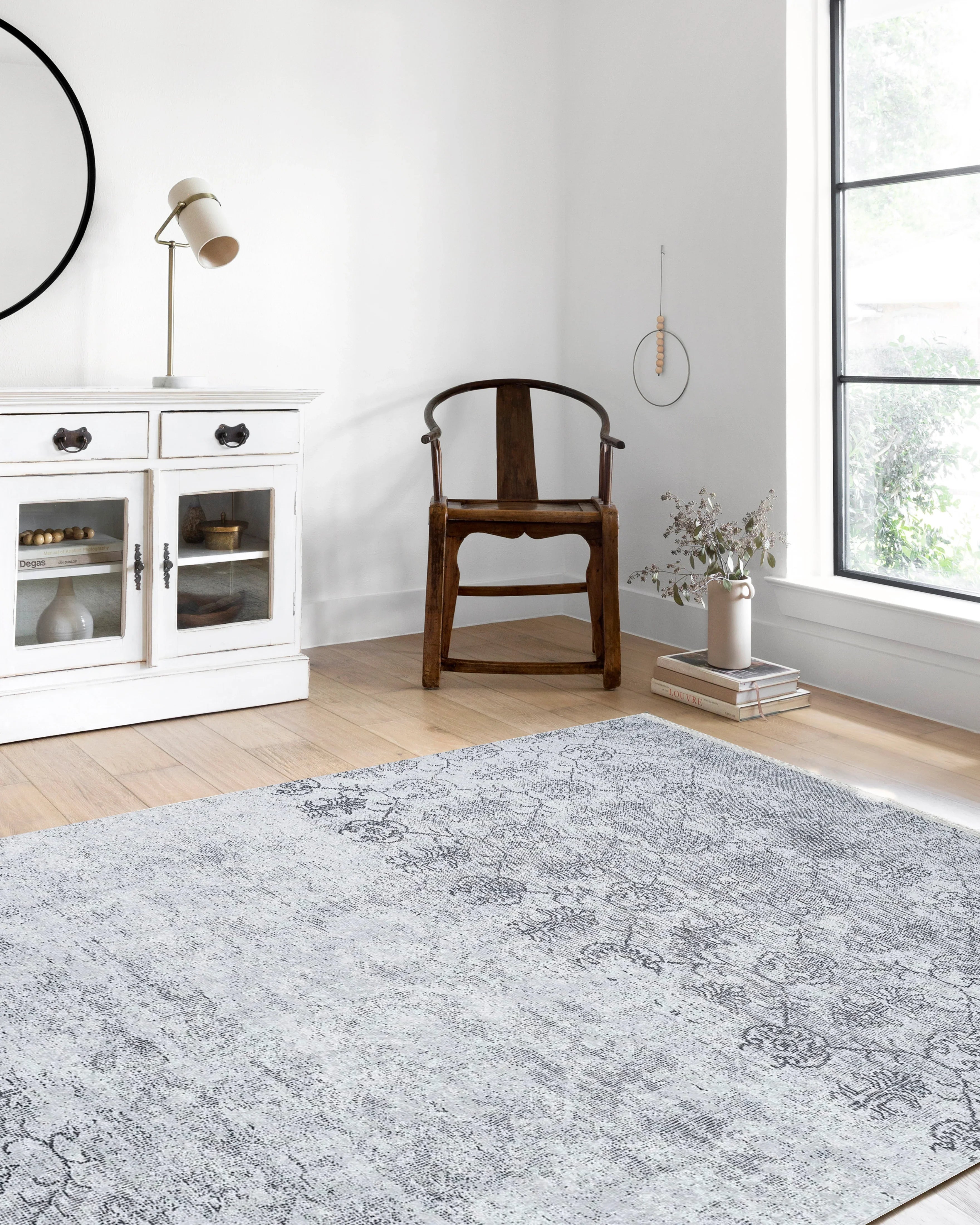 Eskitme Gri Desenli Halı-Pera Halı