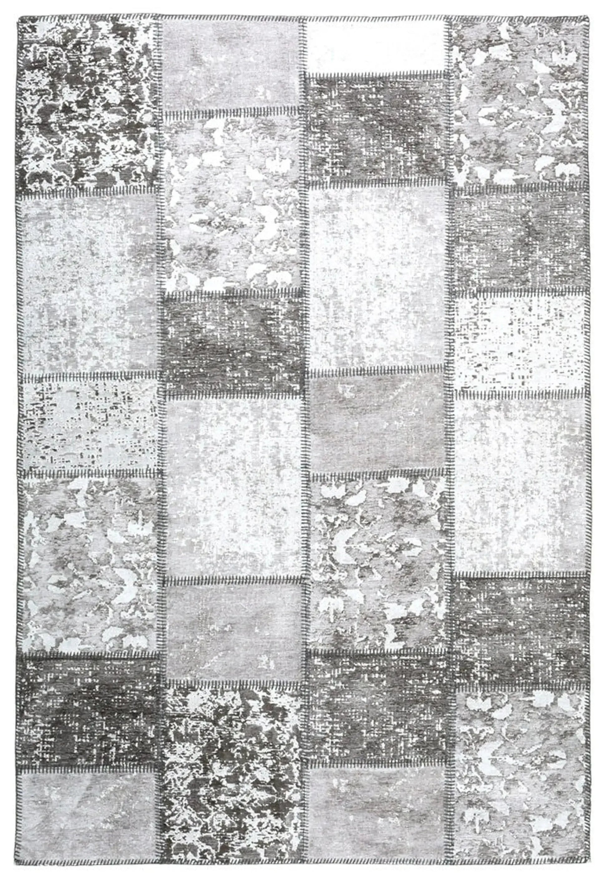 Eskitme Patchwork Açık Gri Halı-Pera Halı