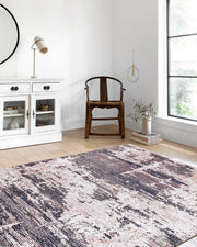 Eskitme Pudra Pembe & Yeşil Abstract Halı-Pera Halı