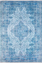 Eskitme Vintage Mavi Halı