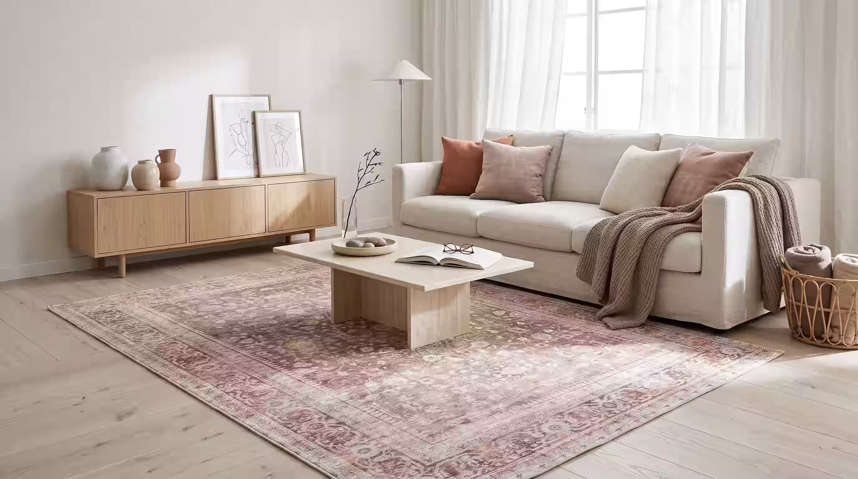 Eskitme Dokulu Kiremit ve Toprak Tonlu Vintage Halı - AR860TT