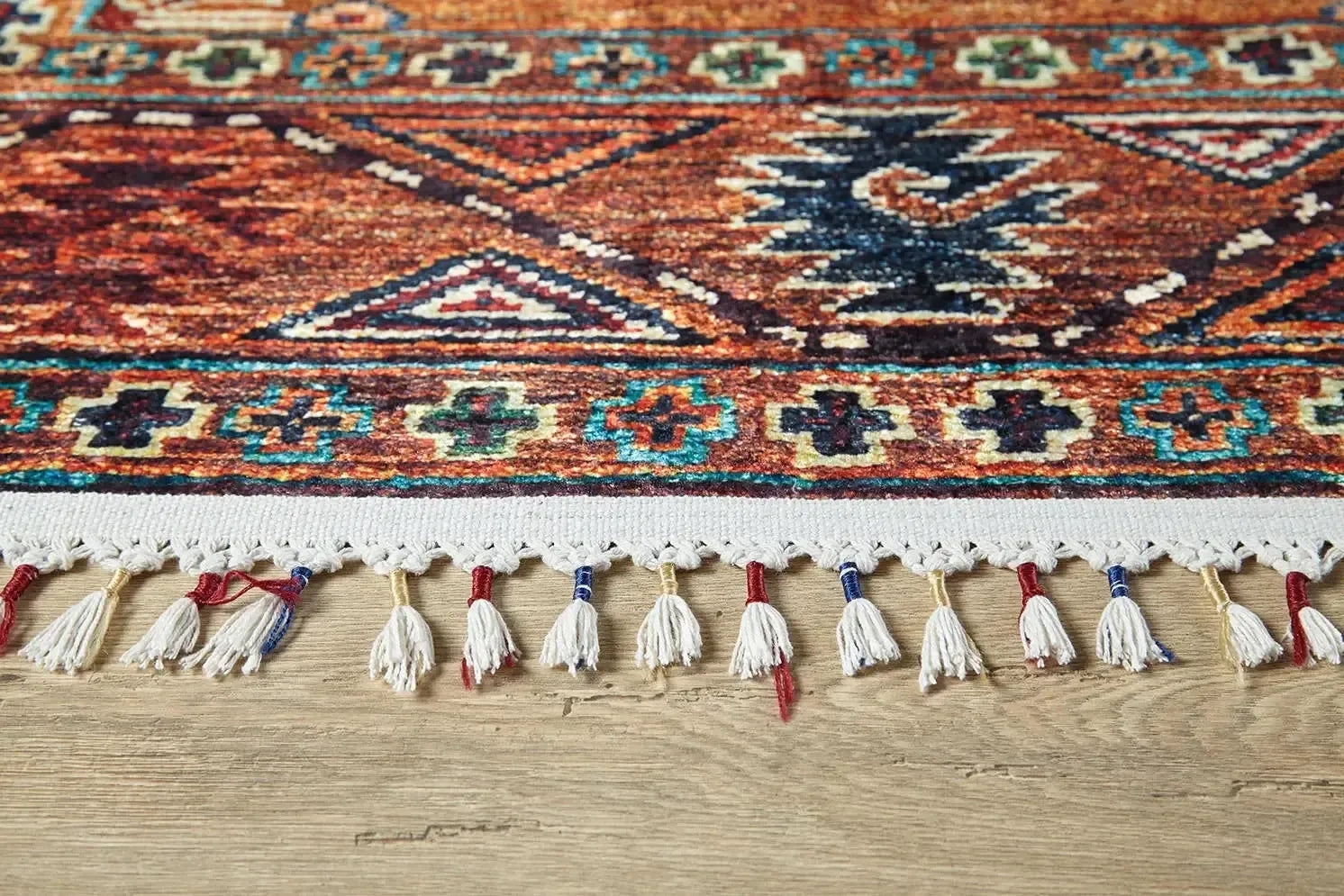 Etnik Kahverengi Çok Renkli Bohem Halı-Pera Halı