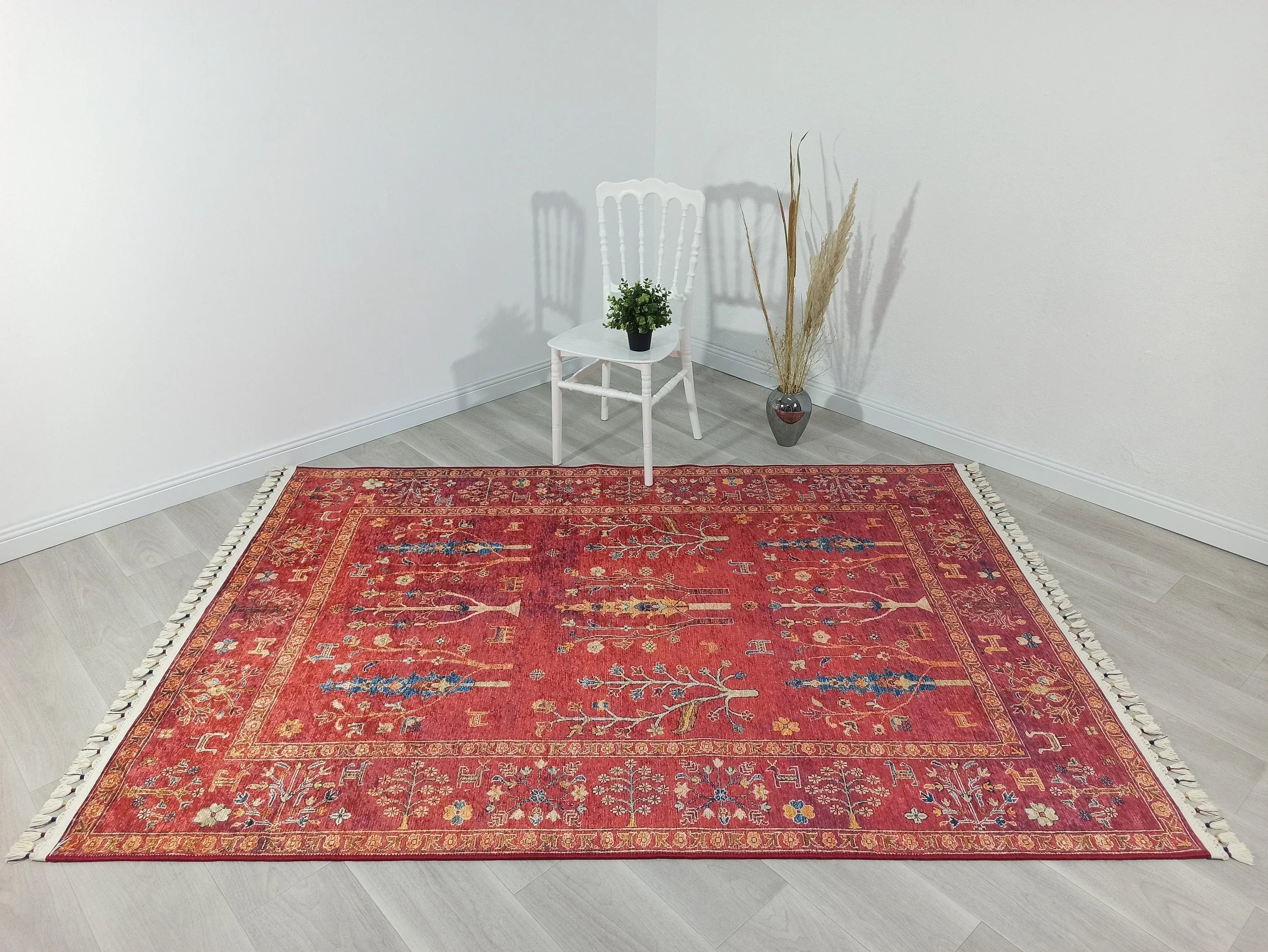 Etnik Kırmızı Anadolu Kilim Halı-Pera Halı