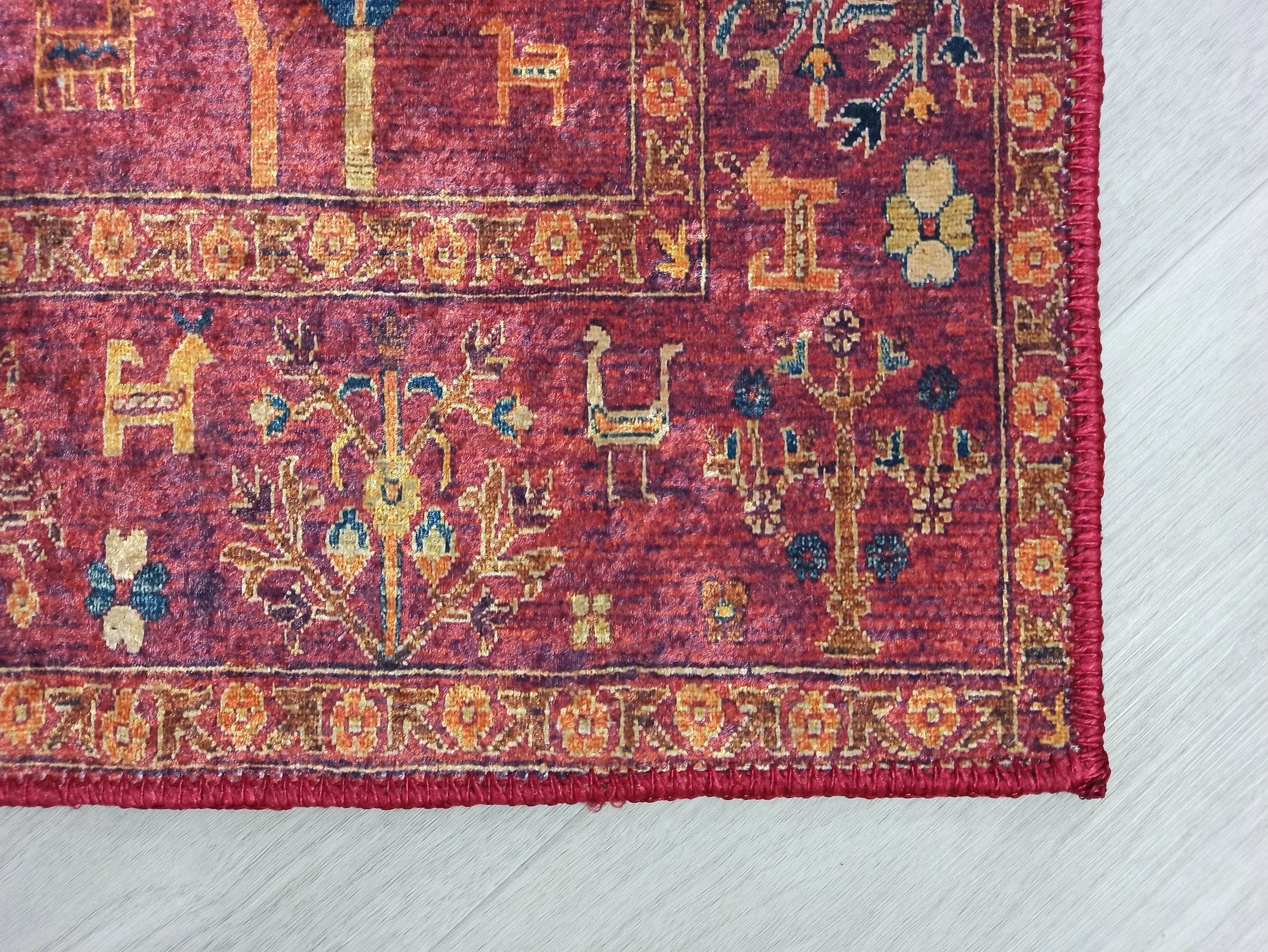 Etnik Kırmızı Anadolu Kilim Halı-Pera Halı