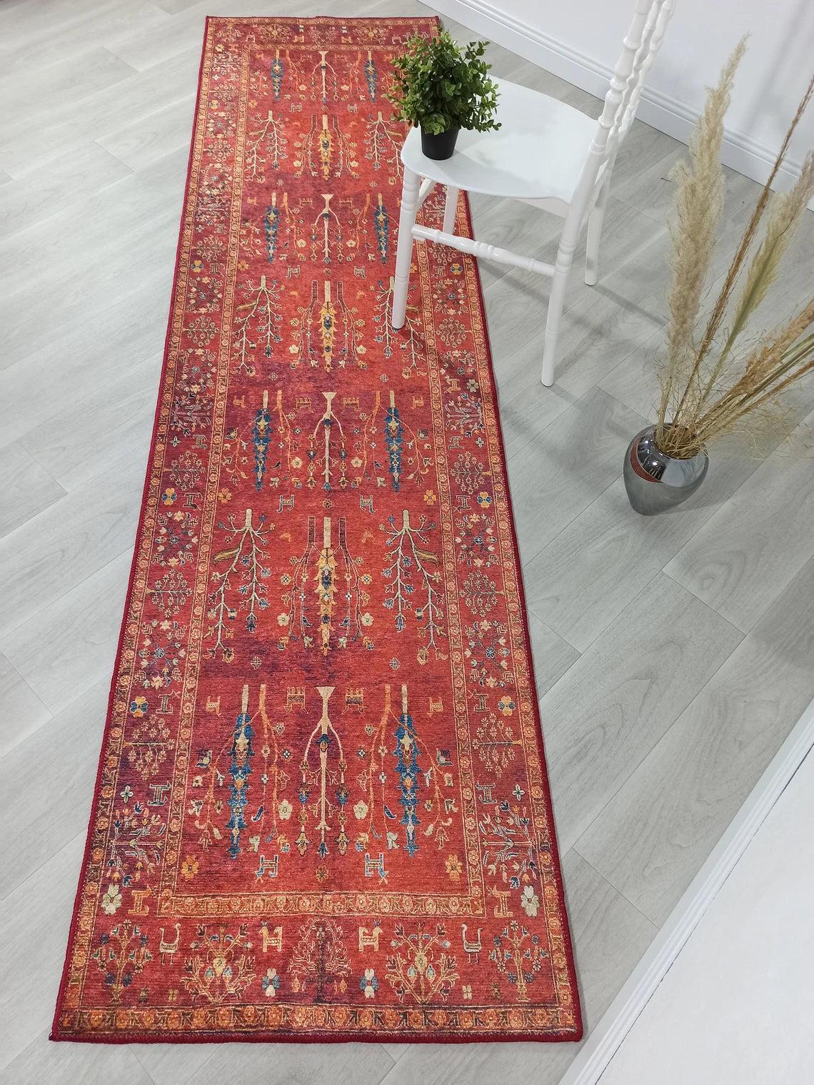 Etnik Kırmızı Anadolu Kilim Halı-Pera Halı