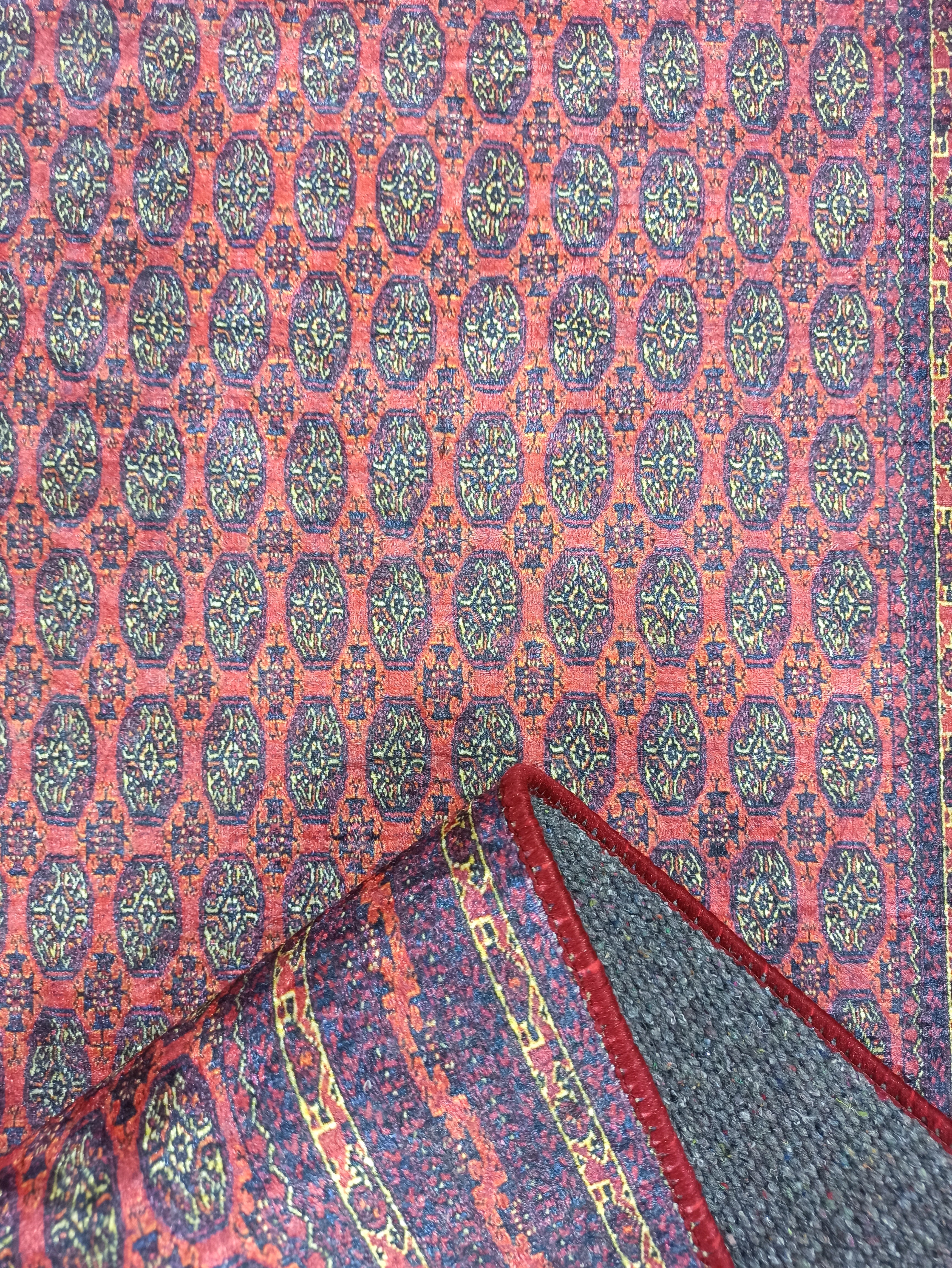 Pale Orange Beige Geometric Patterned Anatolian Kilim Carpet