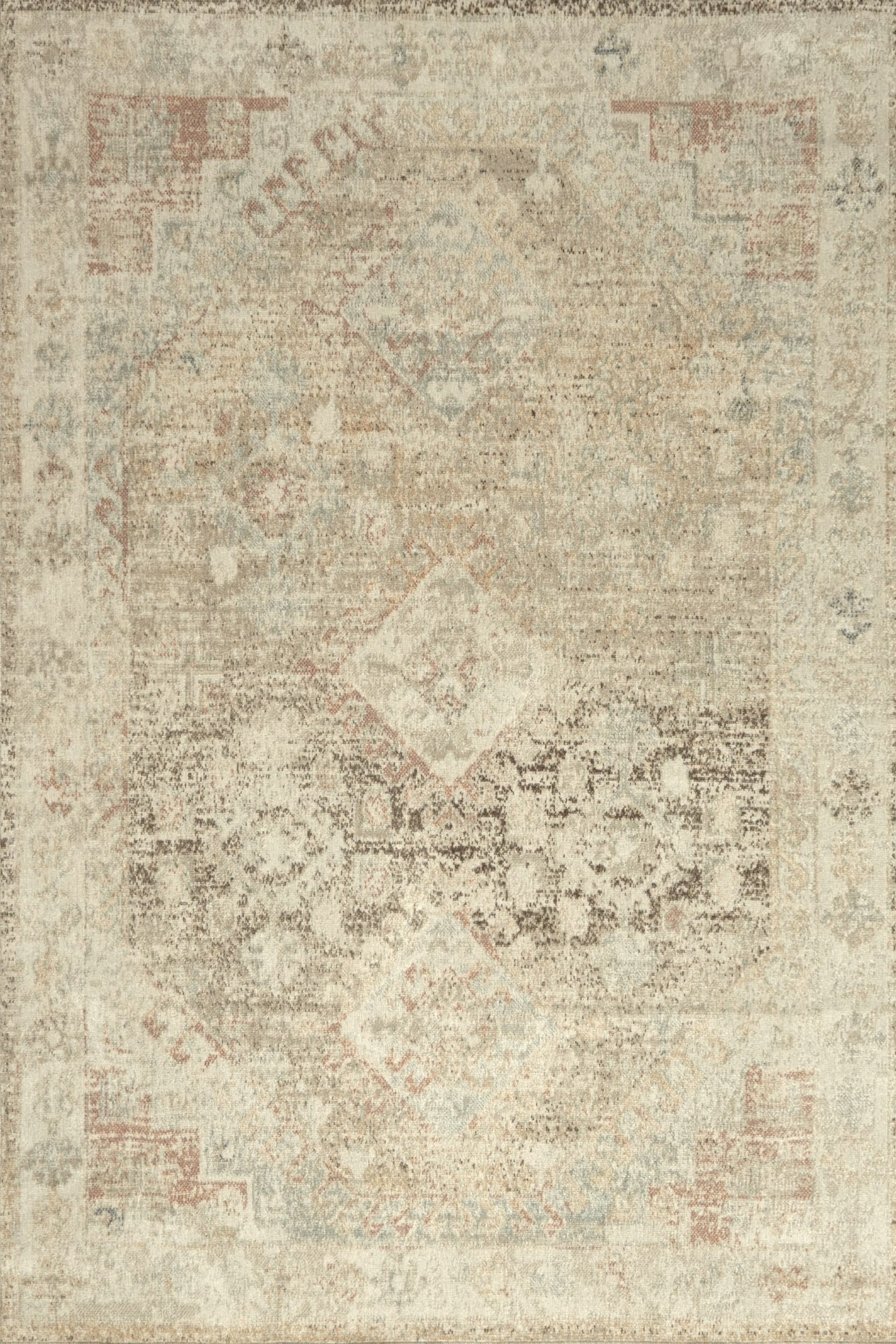 Modern Vizon ve Krem Eskitme Desenli Halı - FMBH02