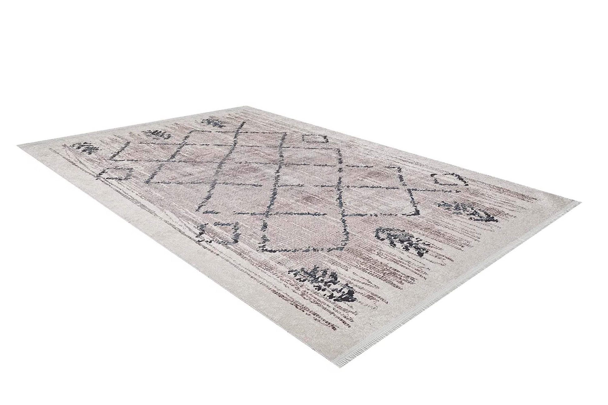 Fas Geometrik Desenli Bej Krem Halı-Pera Halı