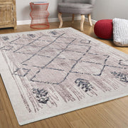 Fas Geometrik Desenli Bej Krem Halı-Pera Halı