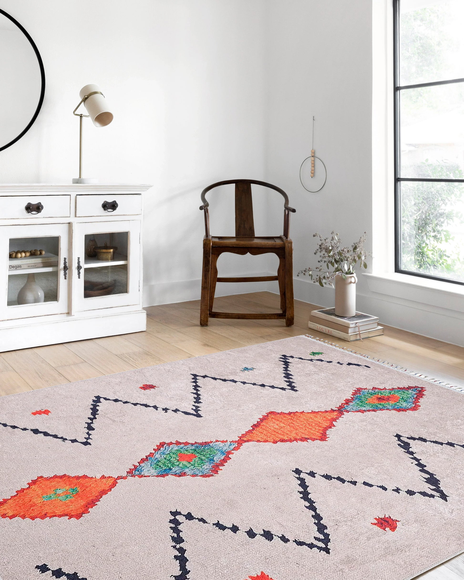 Fas Tarzı Beyaz Kilim Halı-Pera Halı